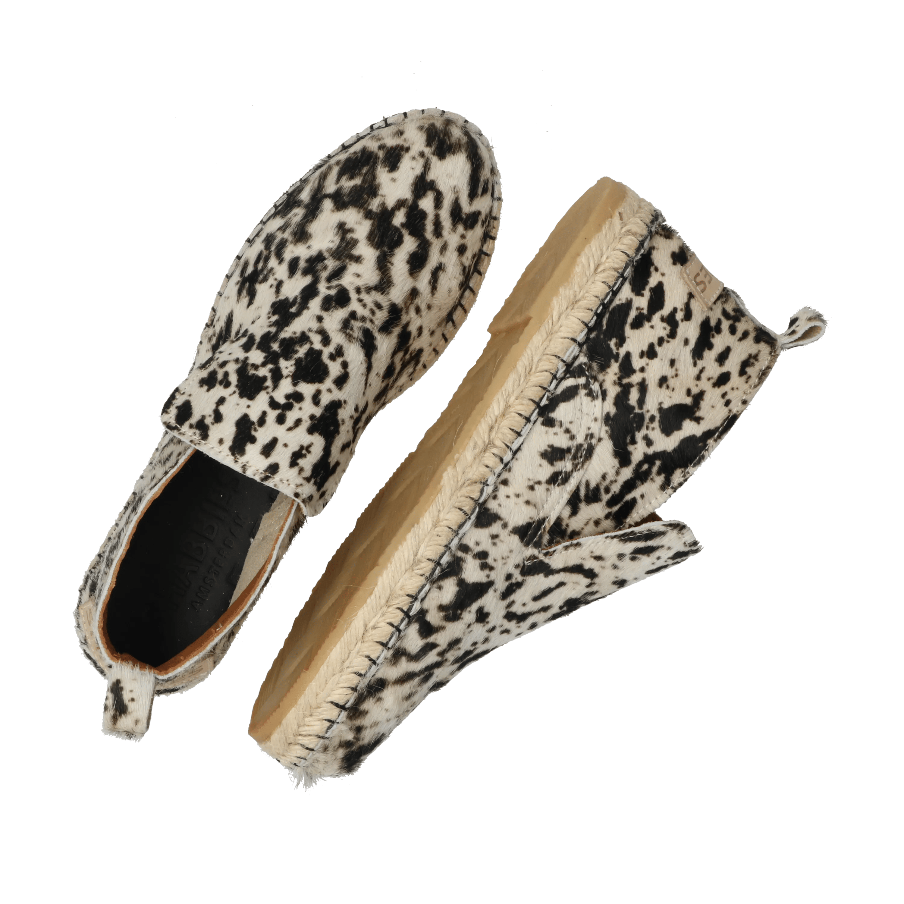 Elche Lofa espadrille Pony Gebroken wit/Zwart