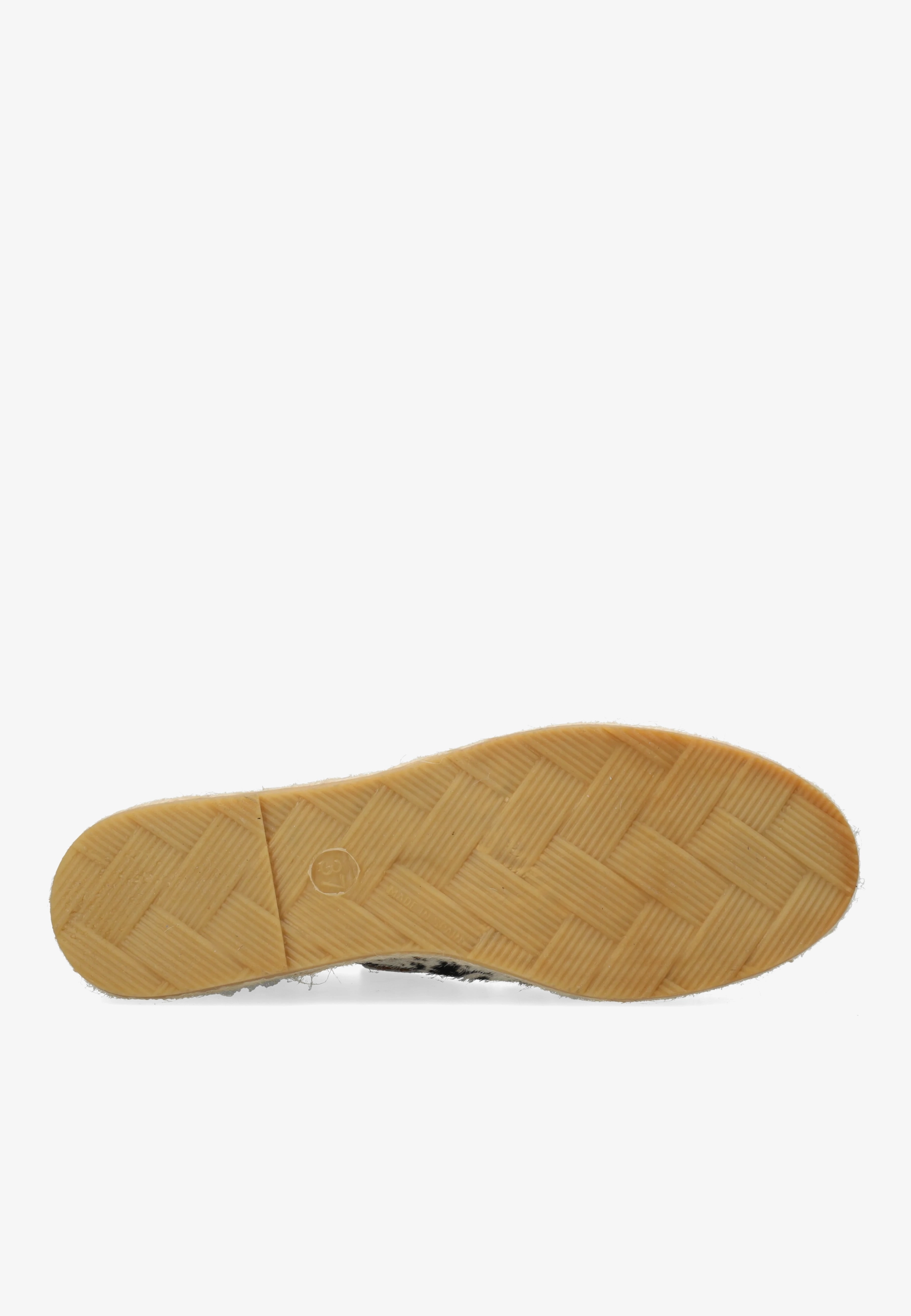 Elche Lofa espadrille Pony Gebroken wit/Zwart
