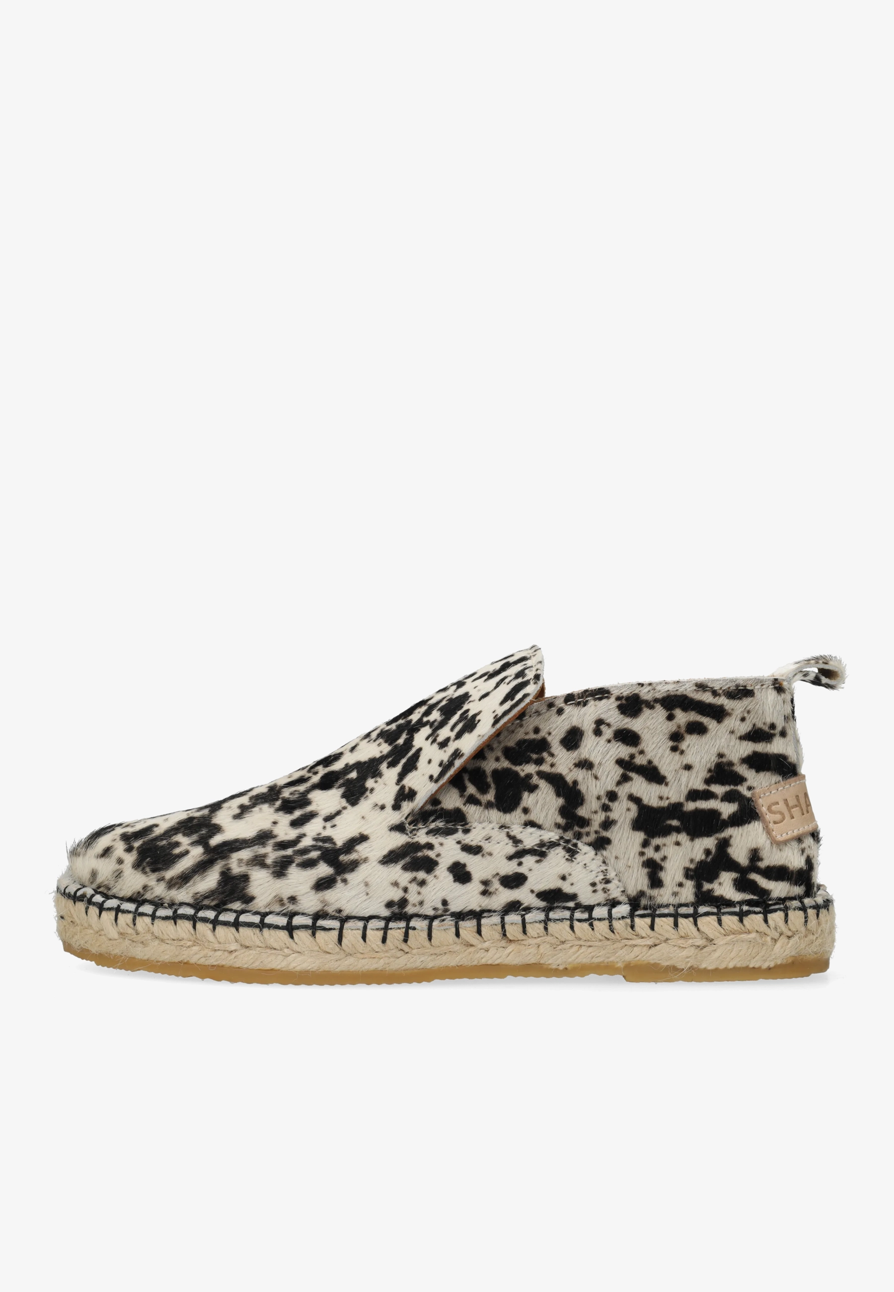 Elche Lofa espadrille Pony Gebroken wit/Zwart
