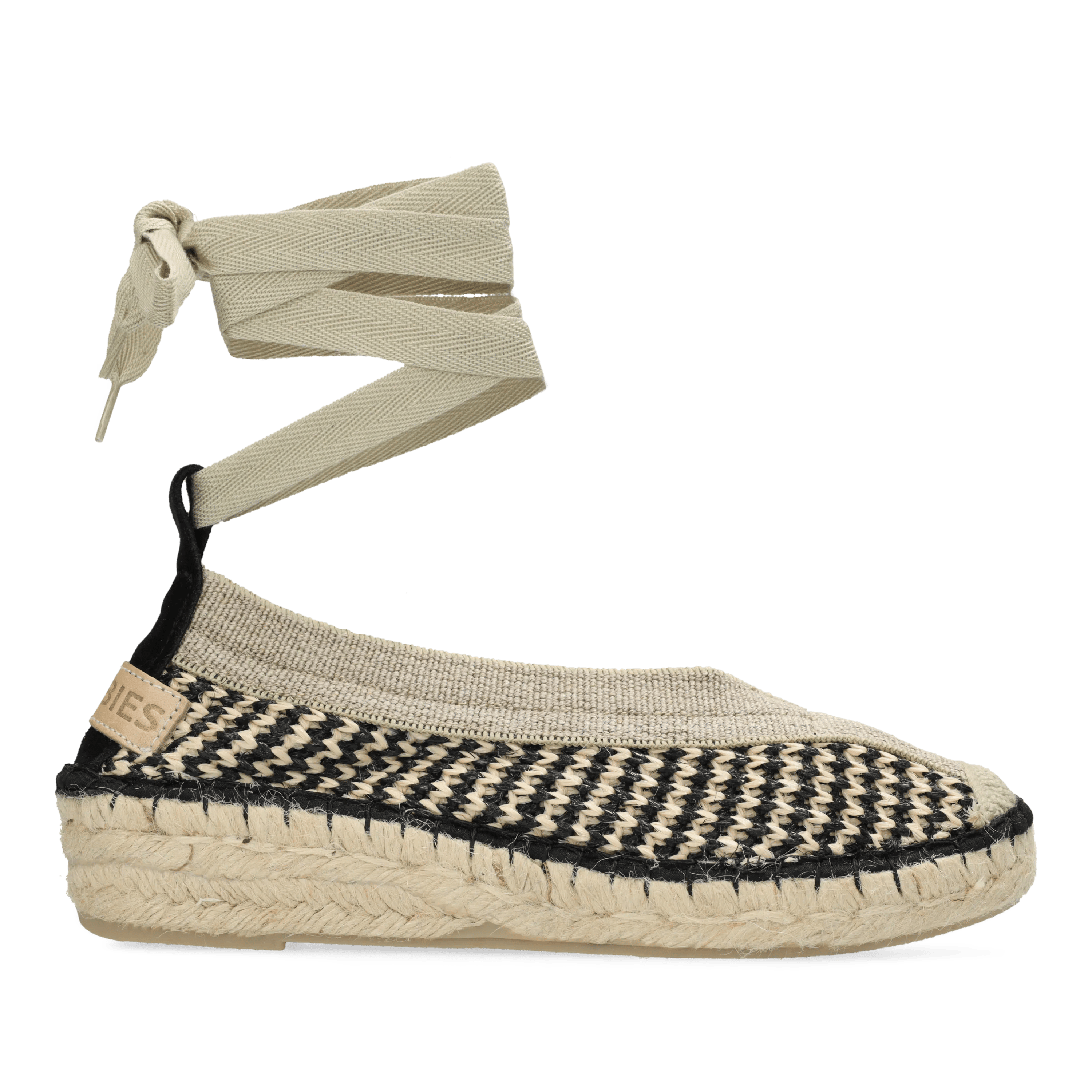 Palma Kimono espadrille geweven Beige/Zwart