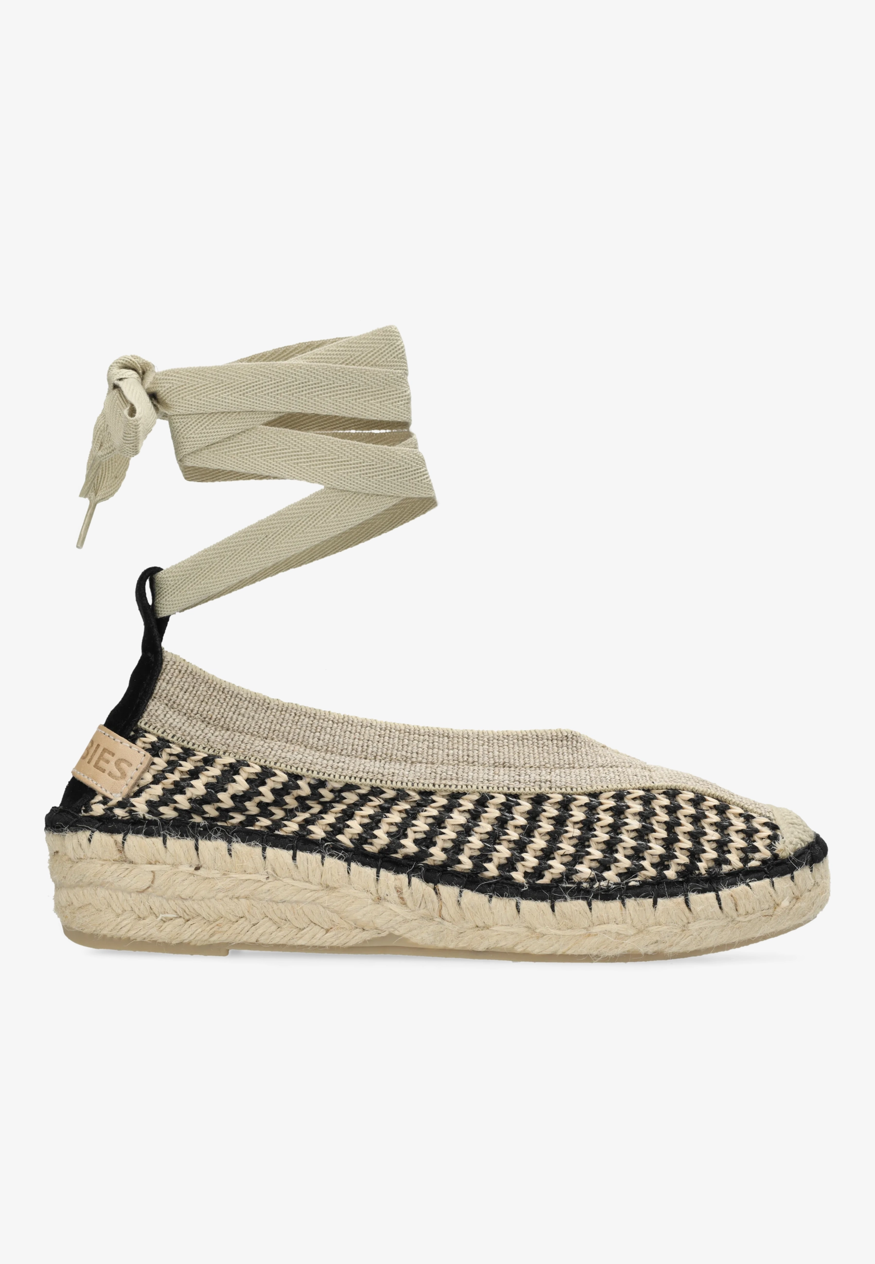 Palma Kimono espadrille geweven Beige/Zwart