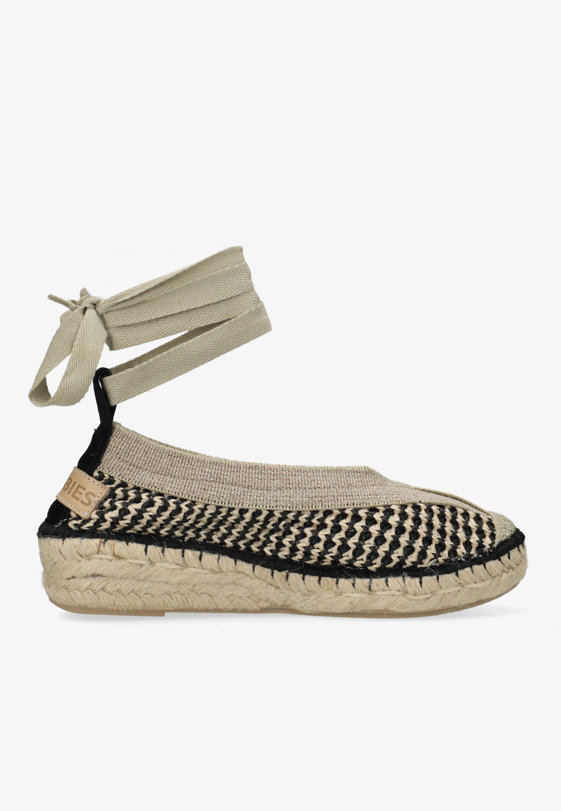 Palma Kimono espadrille geweven Beige/Zwart