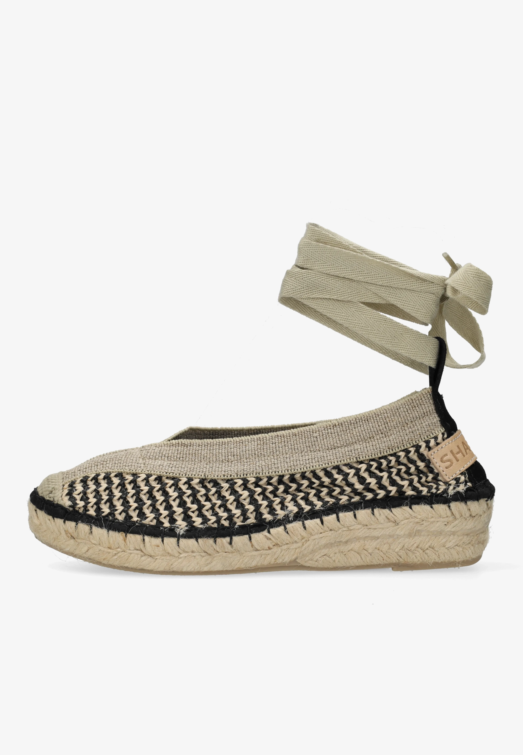 Palma Kimono espadrille geweven Beige/Zwart
