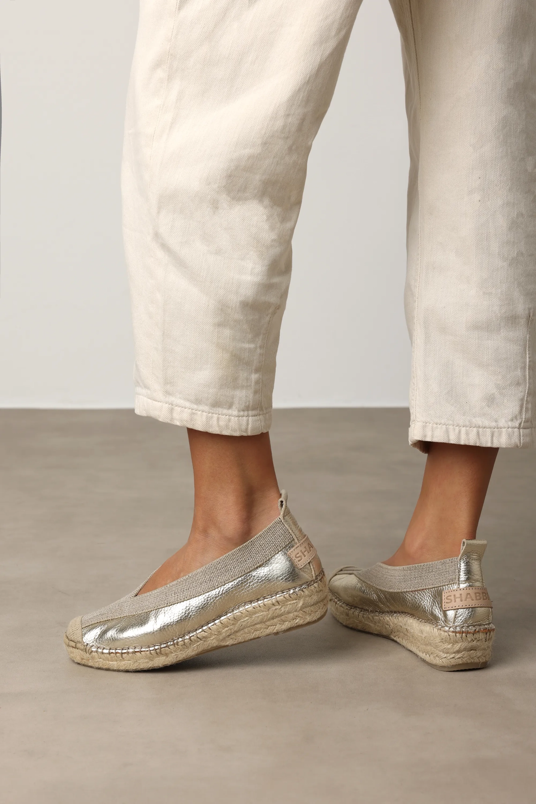 Palma Kimono espadrille Metallic Lichtgoud