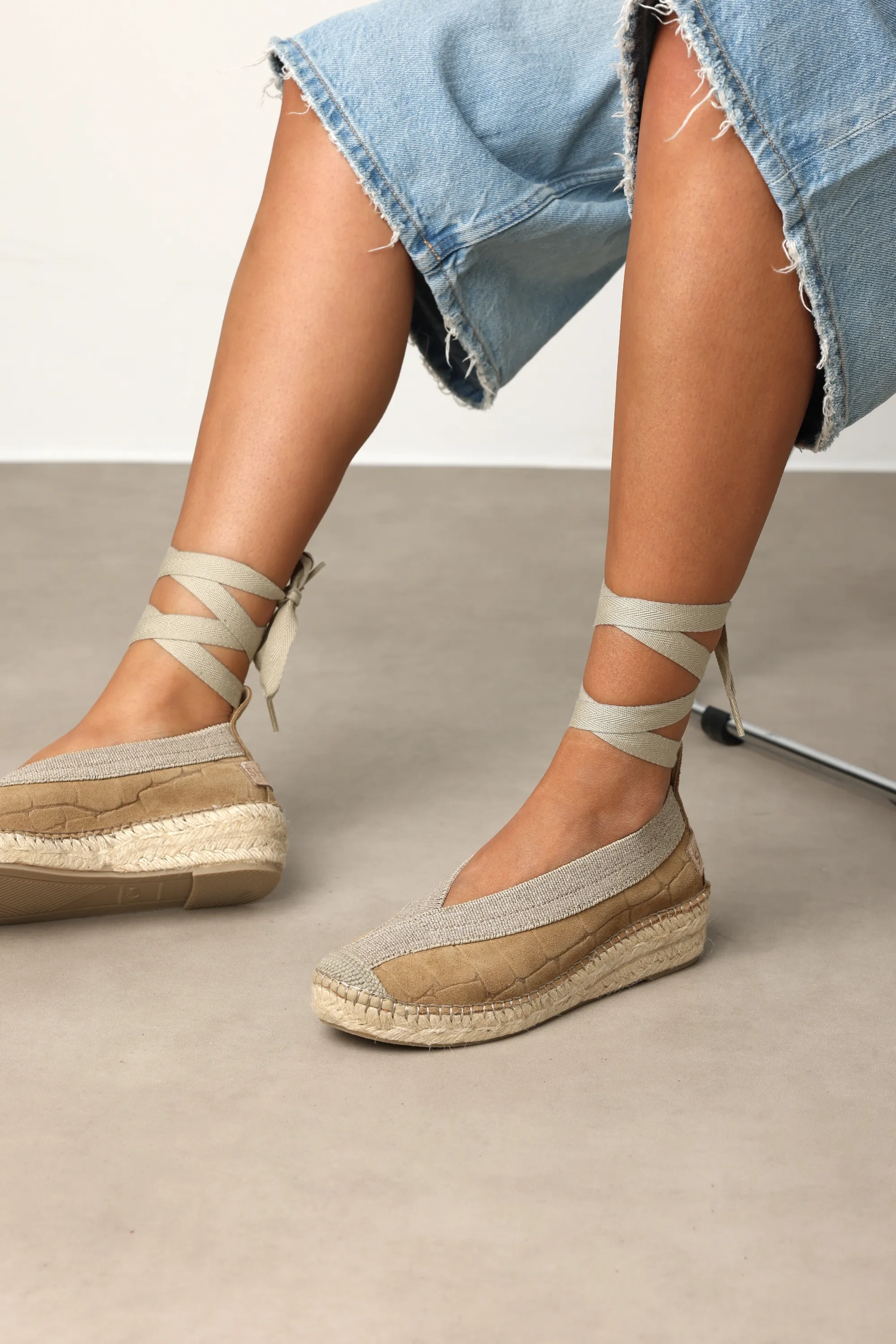 Palma Kimono Espadrille Croco Sand