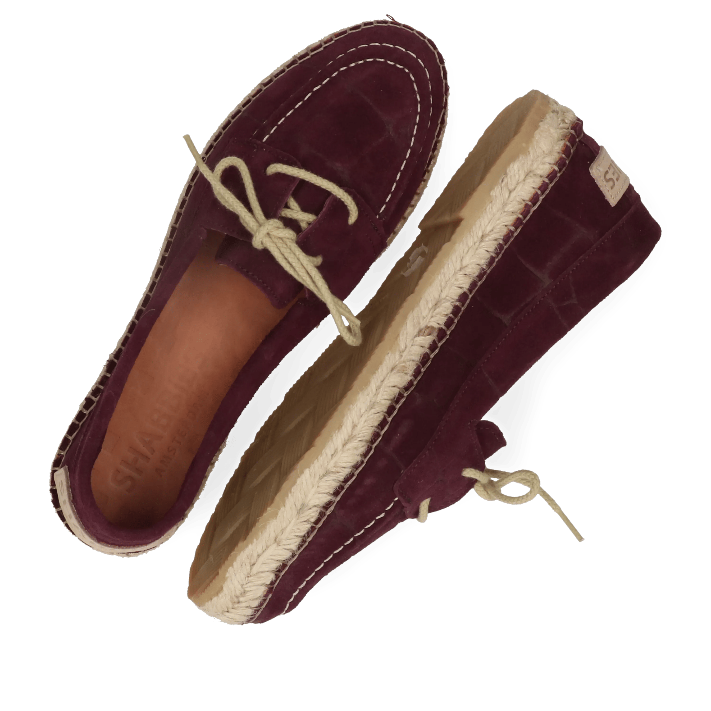 Elche Cruise espadrille Suède Bordeauxrood