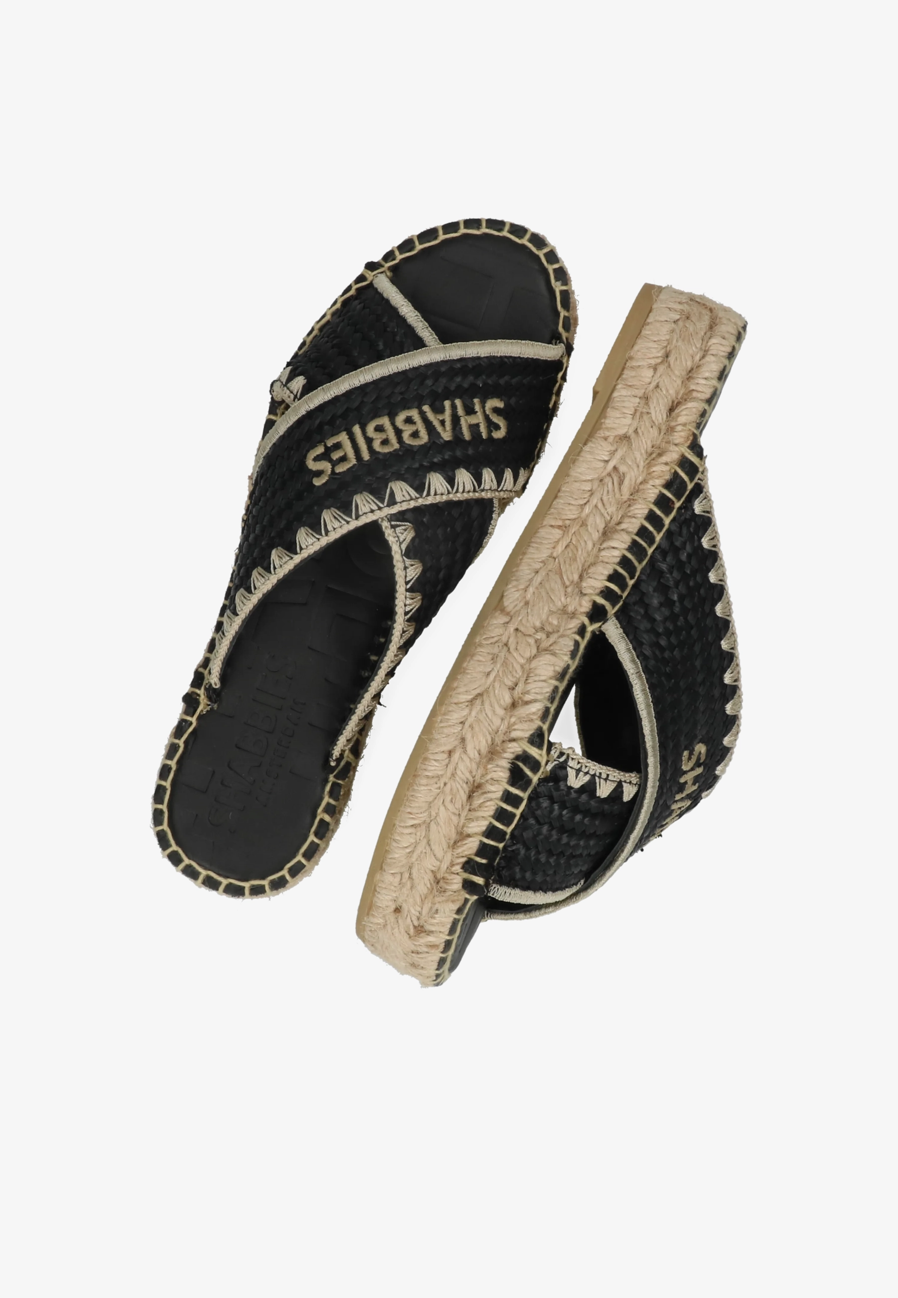 Kira Cross Espadrille Raffia Black