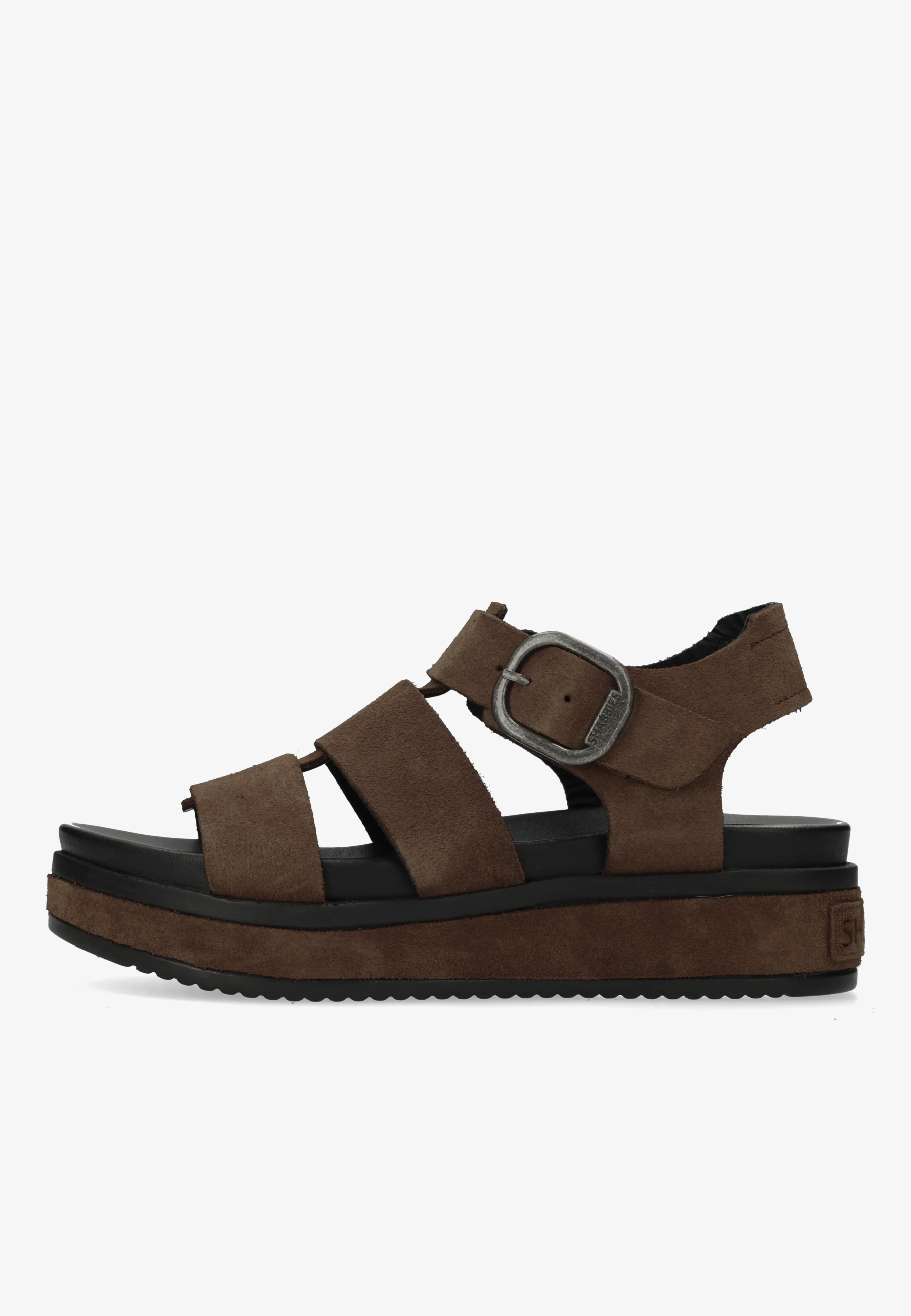Maro Bold Sandal Suede Dark Brown