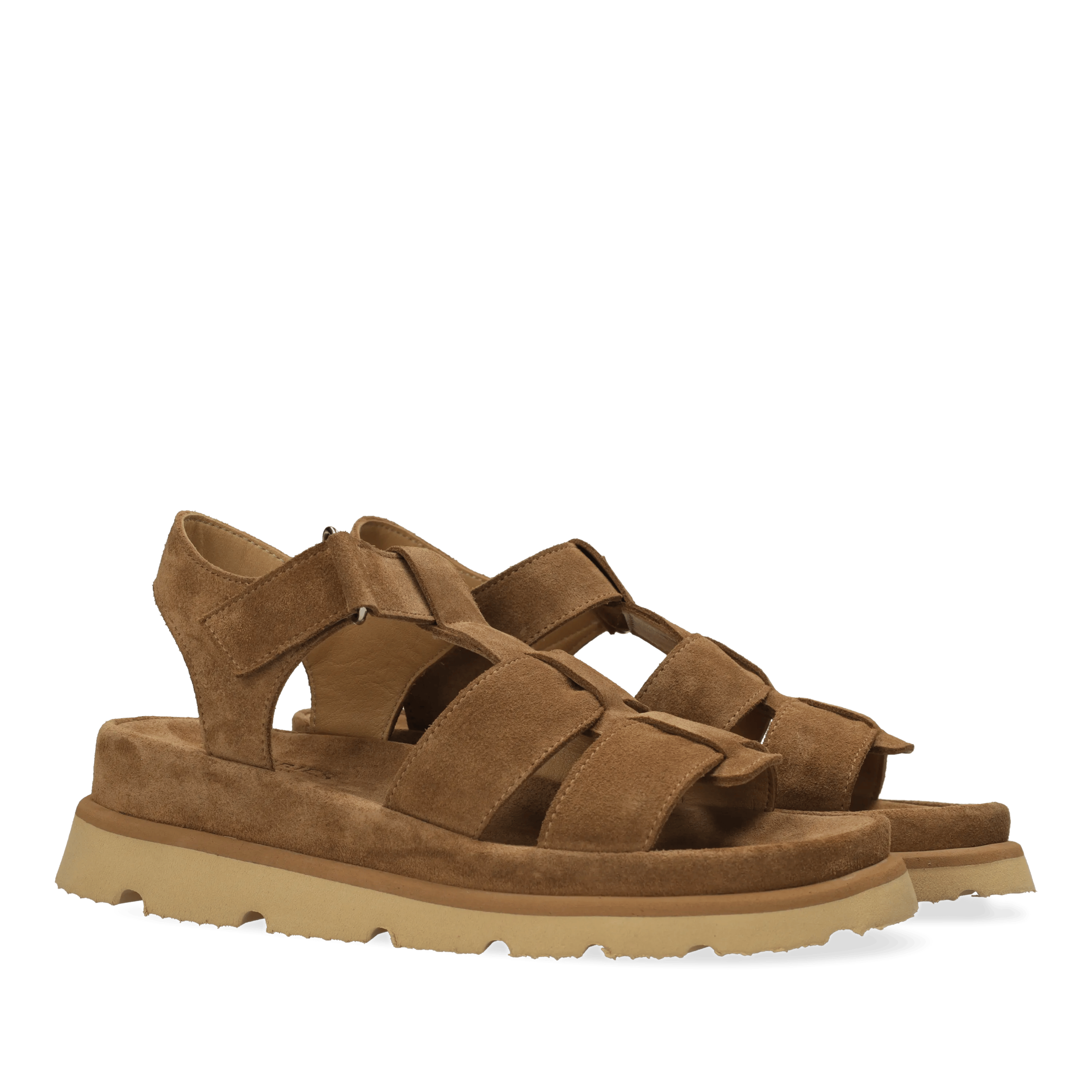 Wana Sandale Veloursleder Cognac