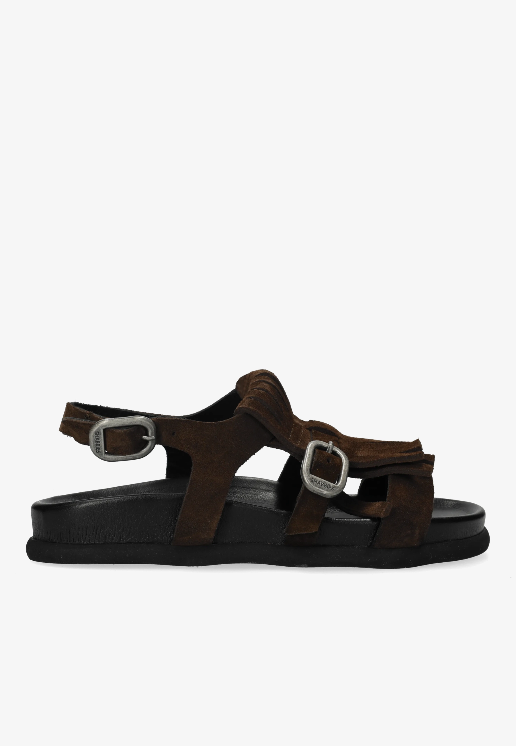 Inga Fringes sandaal Suède Donkerbruin