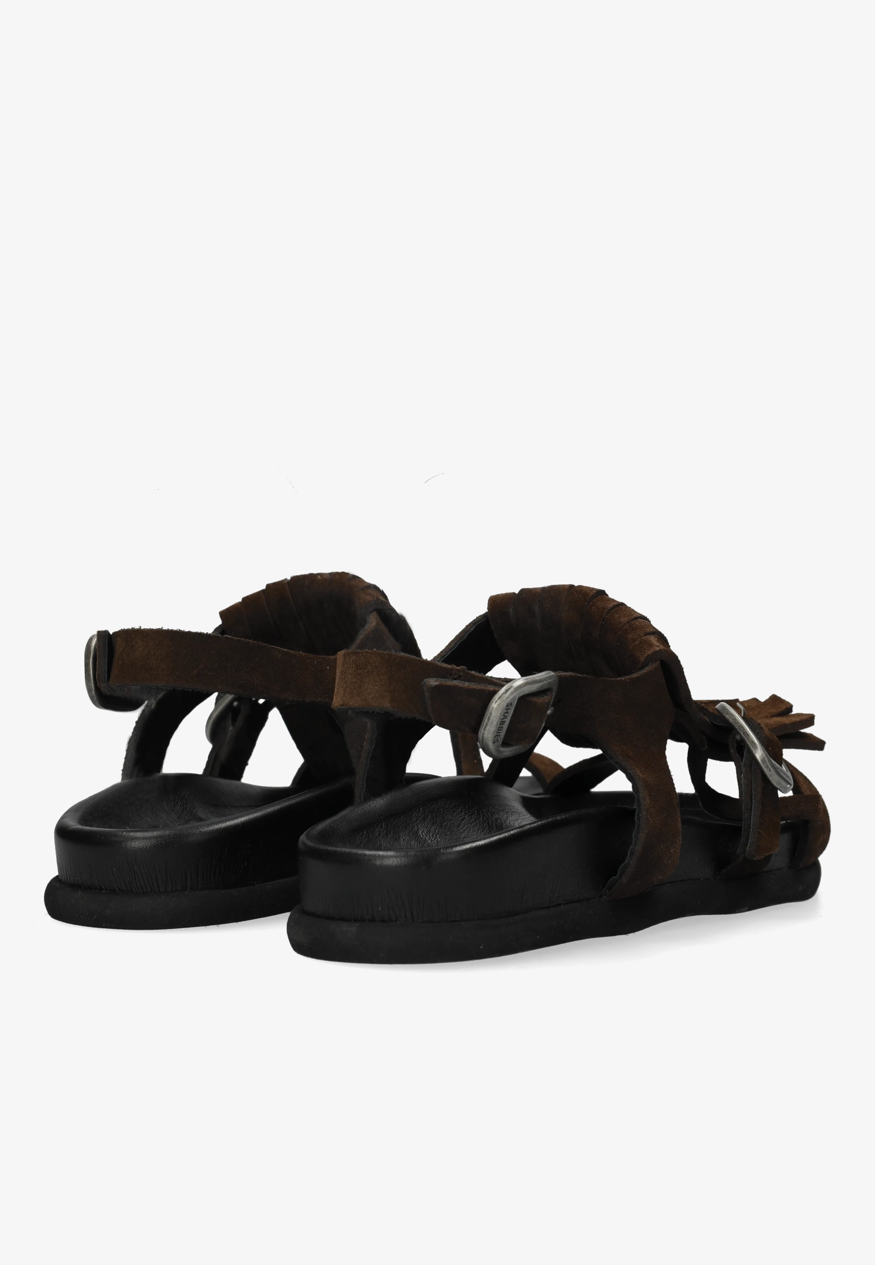 Inga Fringes sandaal Suède Donkerbruin