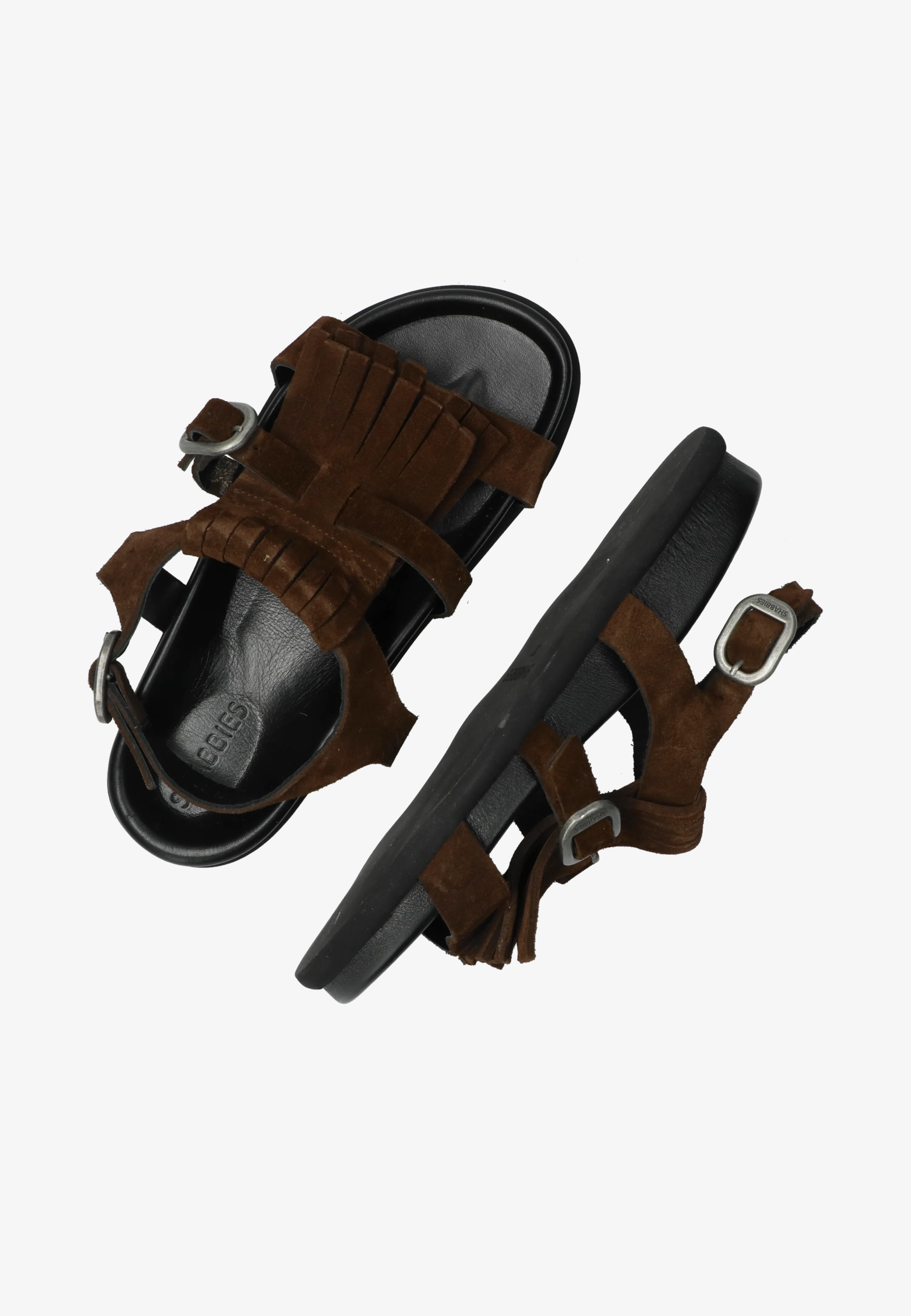 Inga Fringes sandaal Suède Donkerbruin