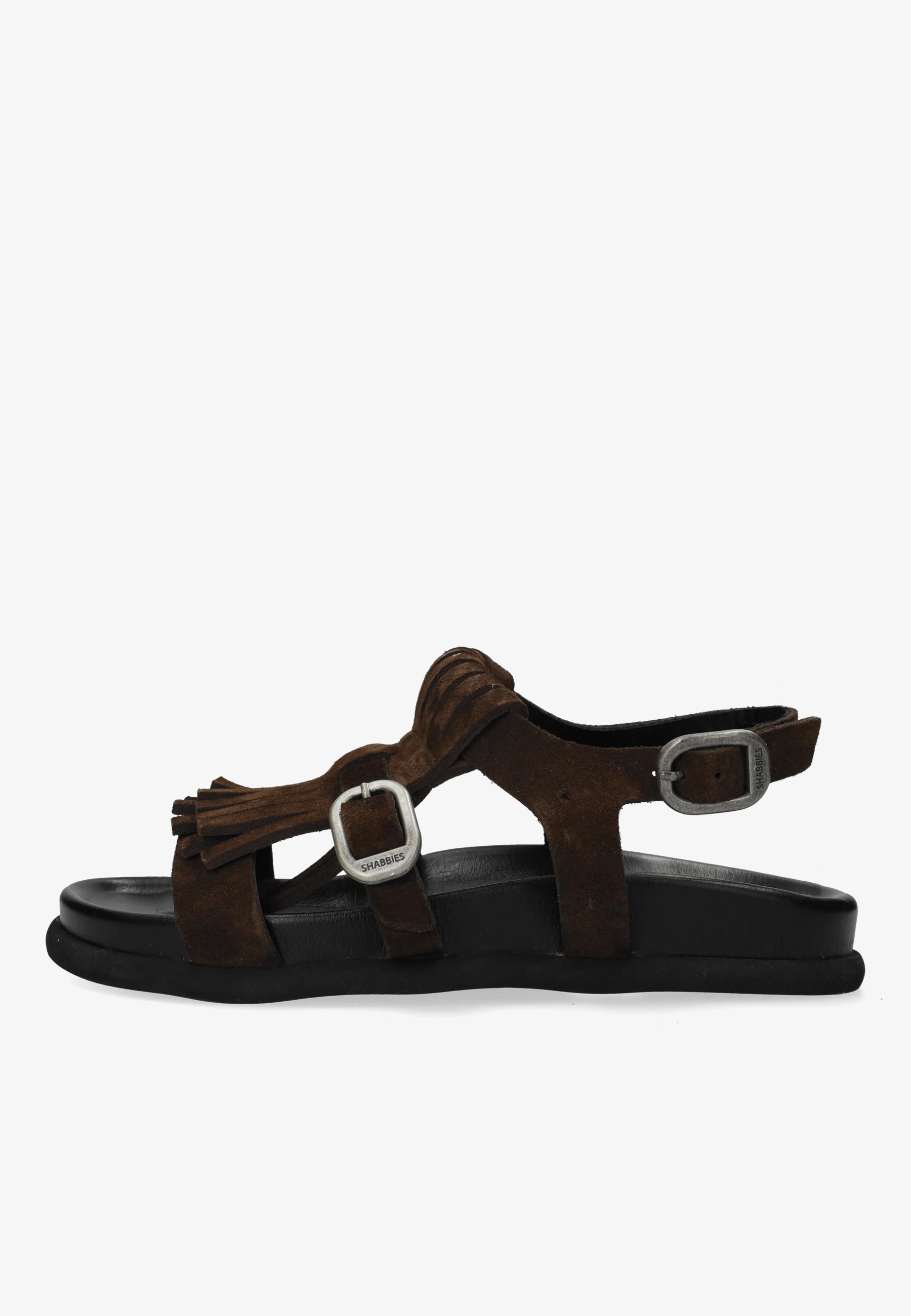 Inga Fringes sandaal Suède Donkerbruin