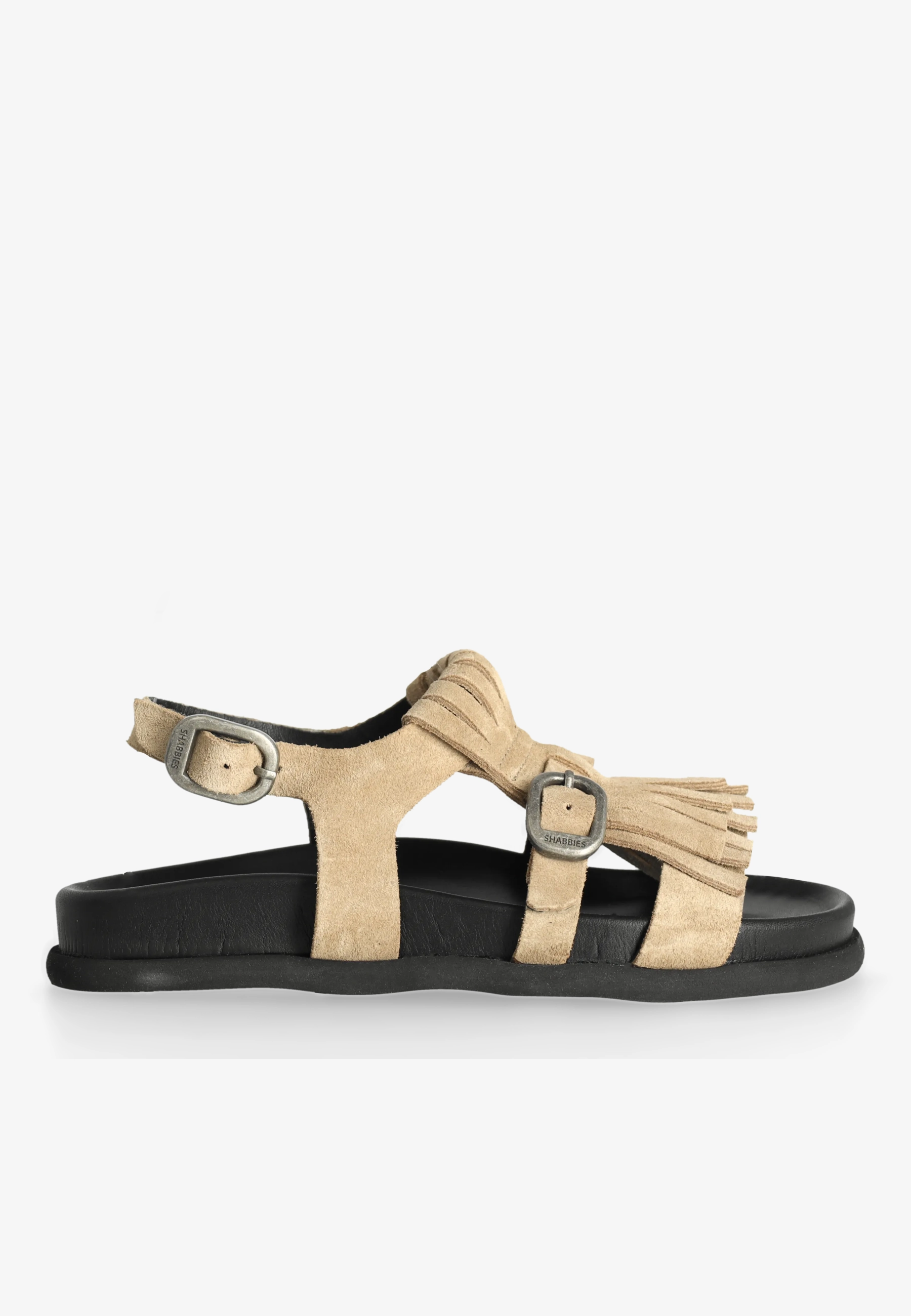 Inga Fringes Sandal Suede Taupe