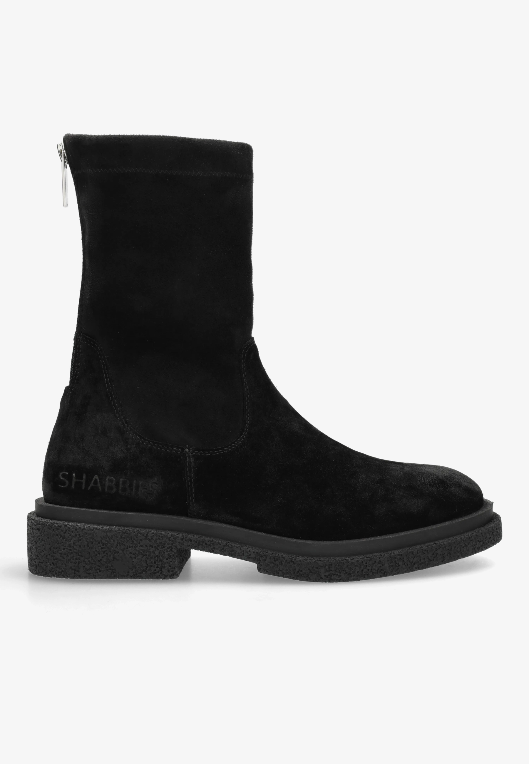 Jane stretch enkellaars Suède/Stretch Zwart