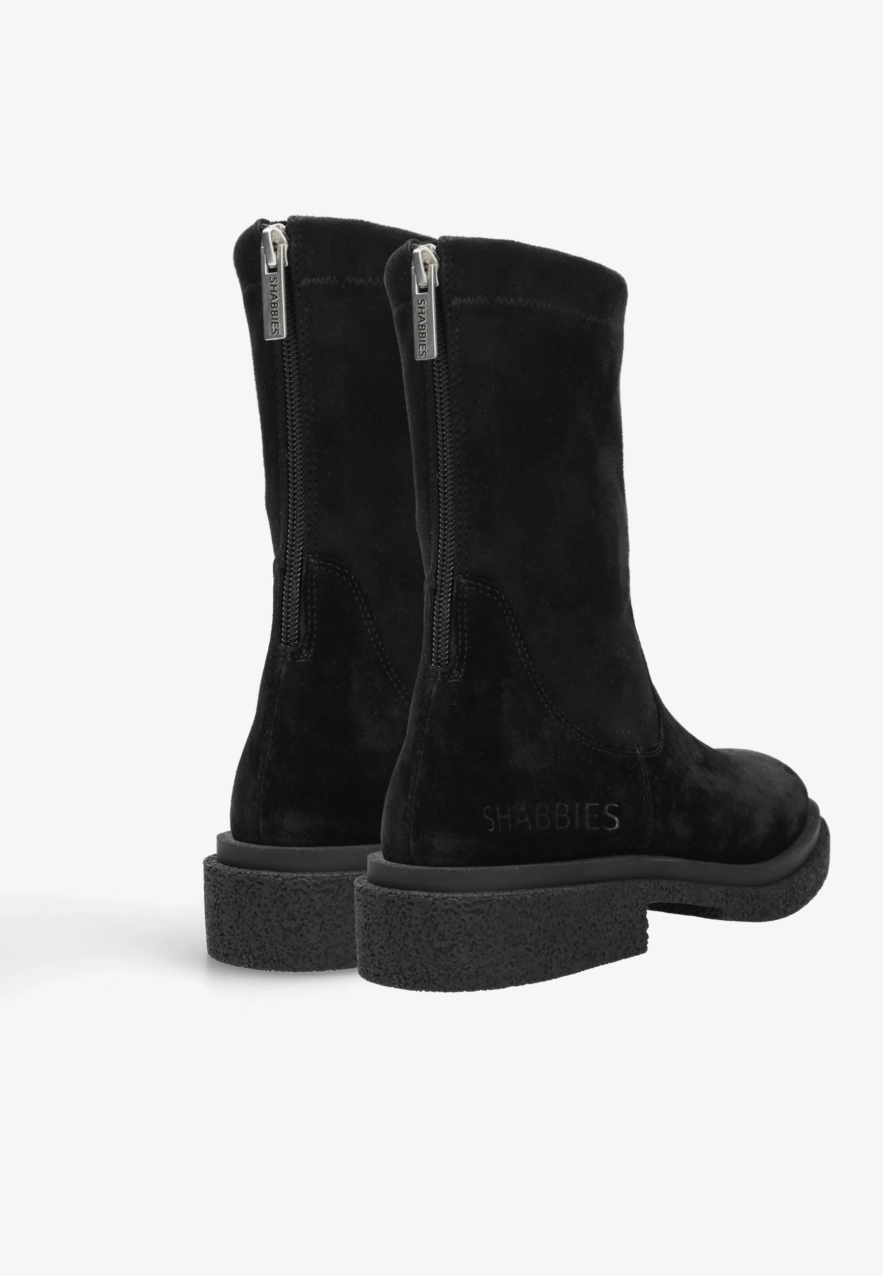 Jane stretch enkellaars Suède/Stretch Zwart