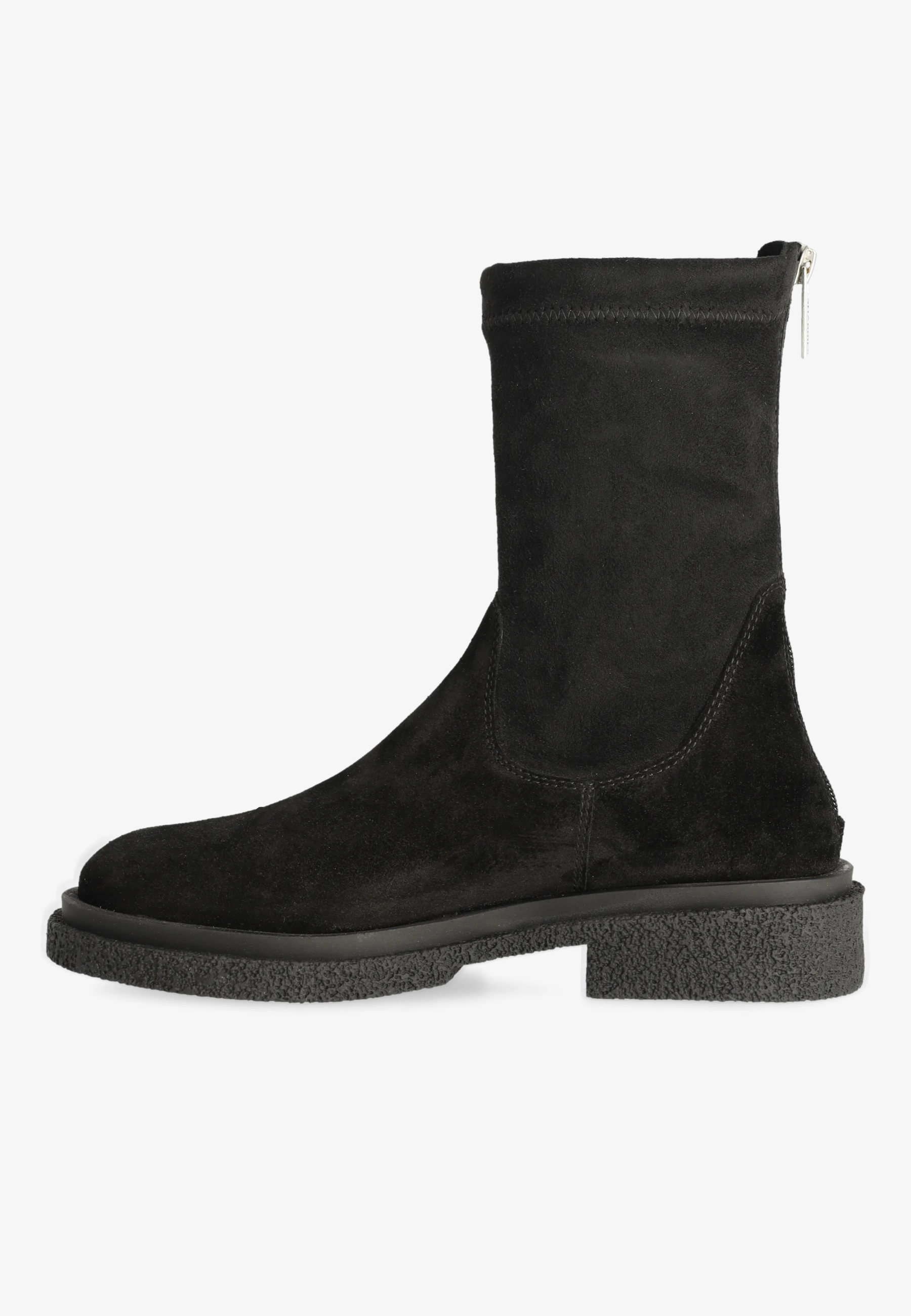 Jane stretch enkellaars Suède/Stretch Zwart