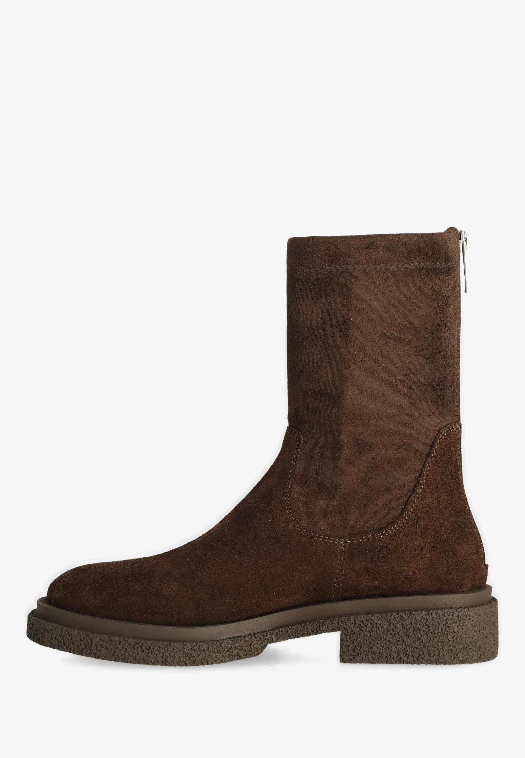 Jane stretch enkellaars Suède/Stretch Bruin