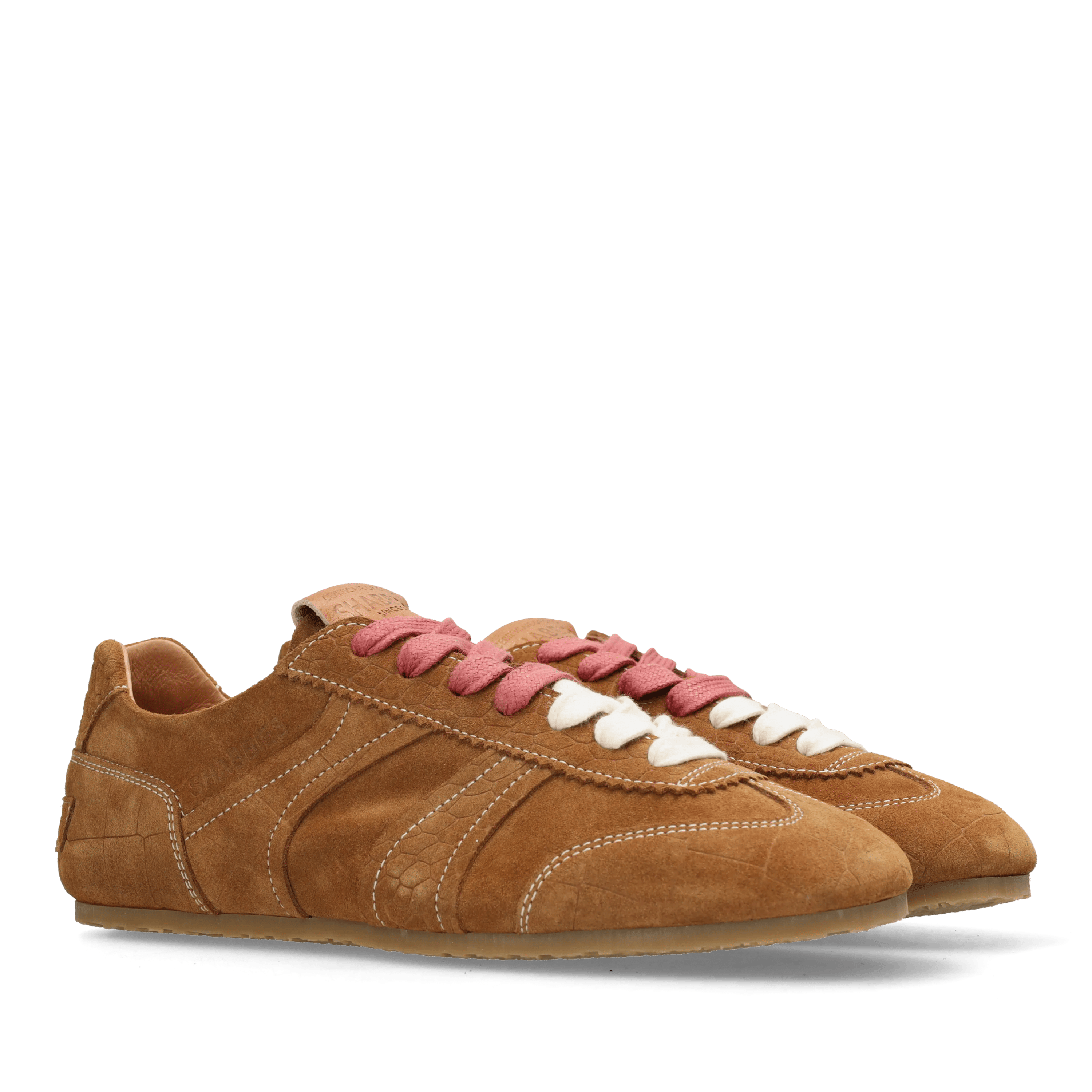 Ciska Base Sneaker Croco Cognac