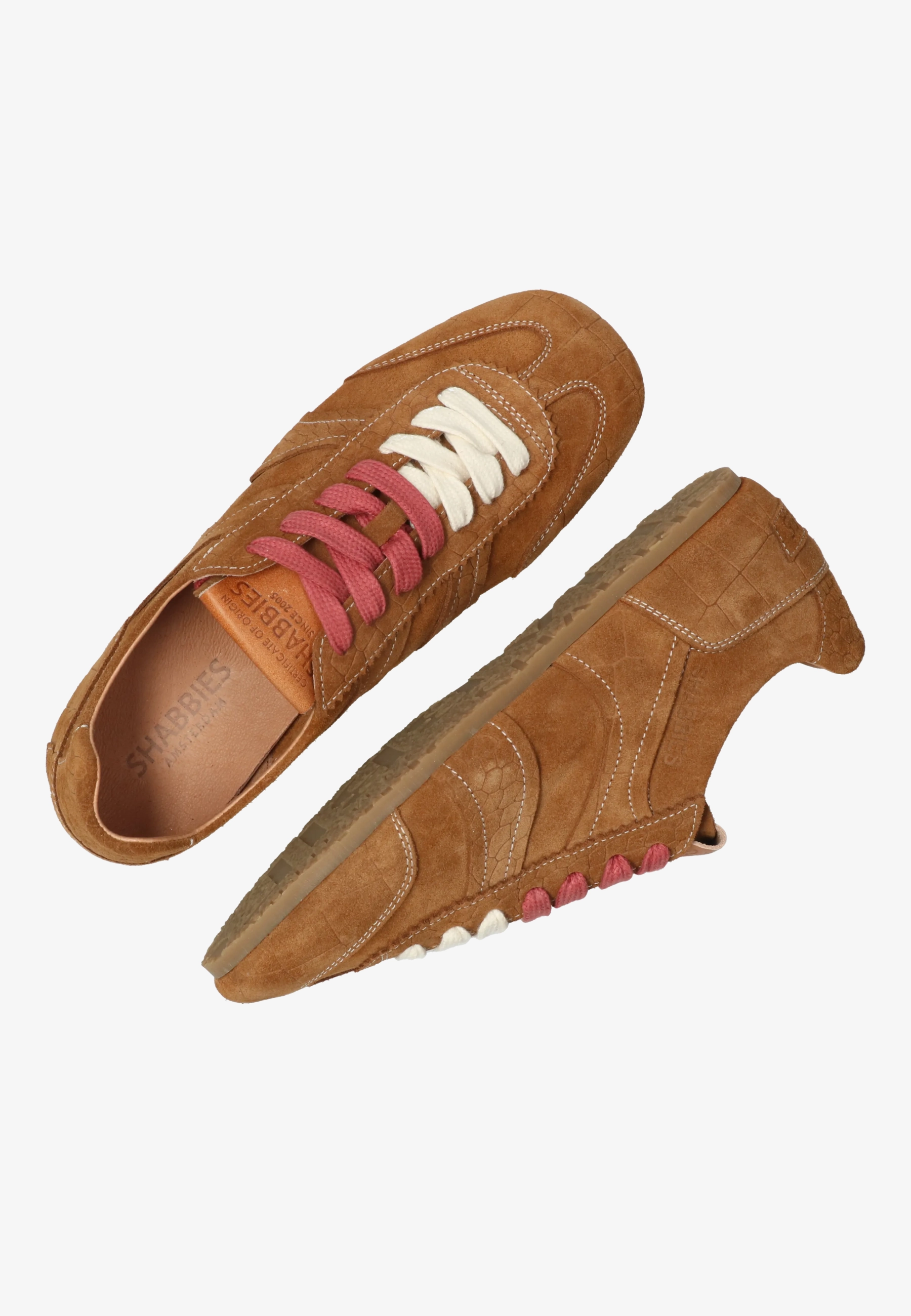 Ciska Base sneaker Croco Cognac