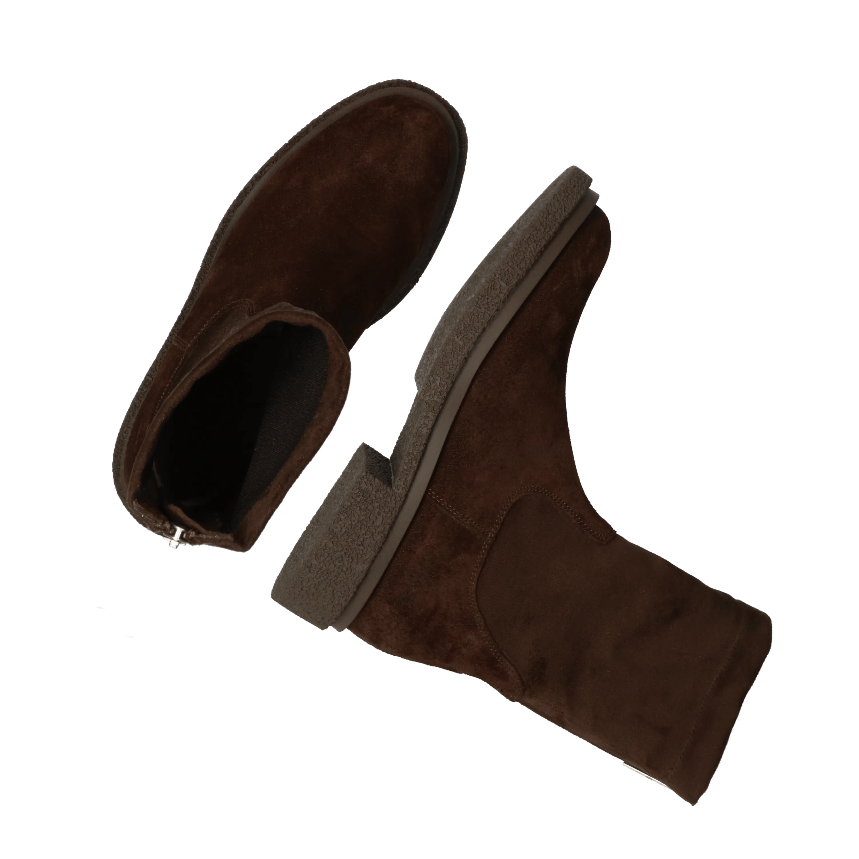 JANE STRETCH Ankle Boot suede/stretch Dark Brown