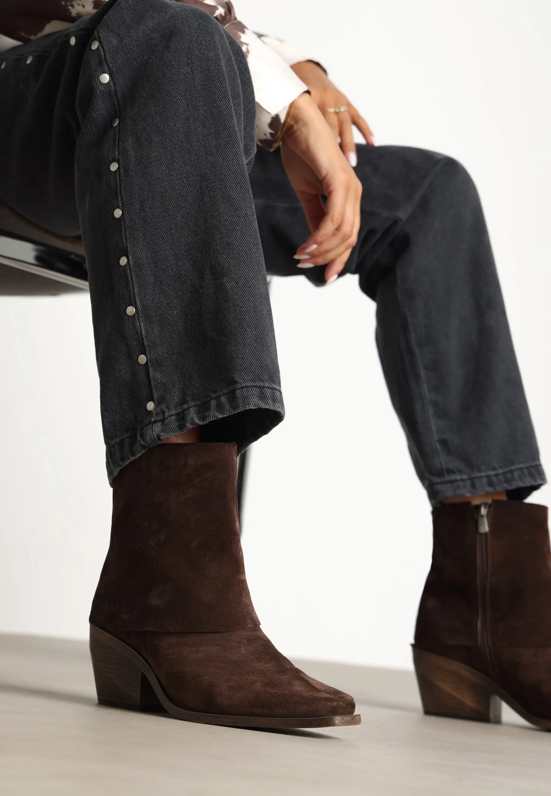 Jaira Double enkellaars Suède Donkerbruin