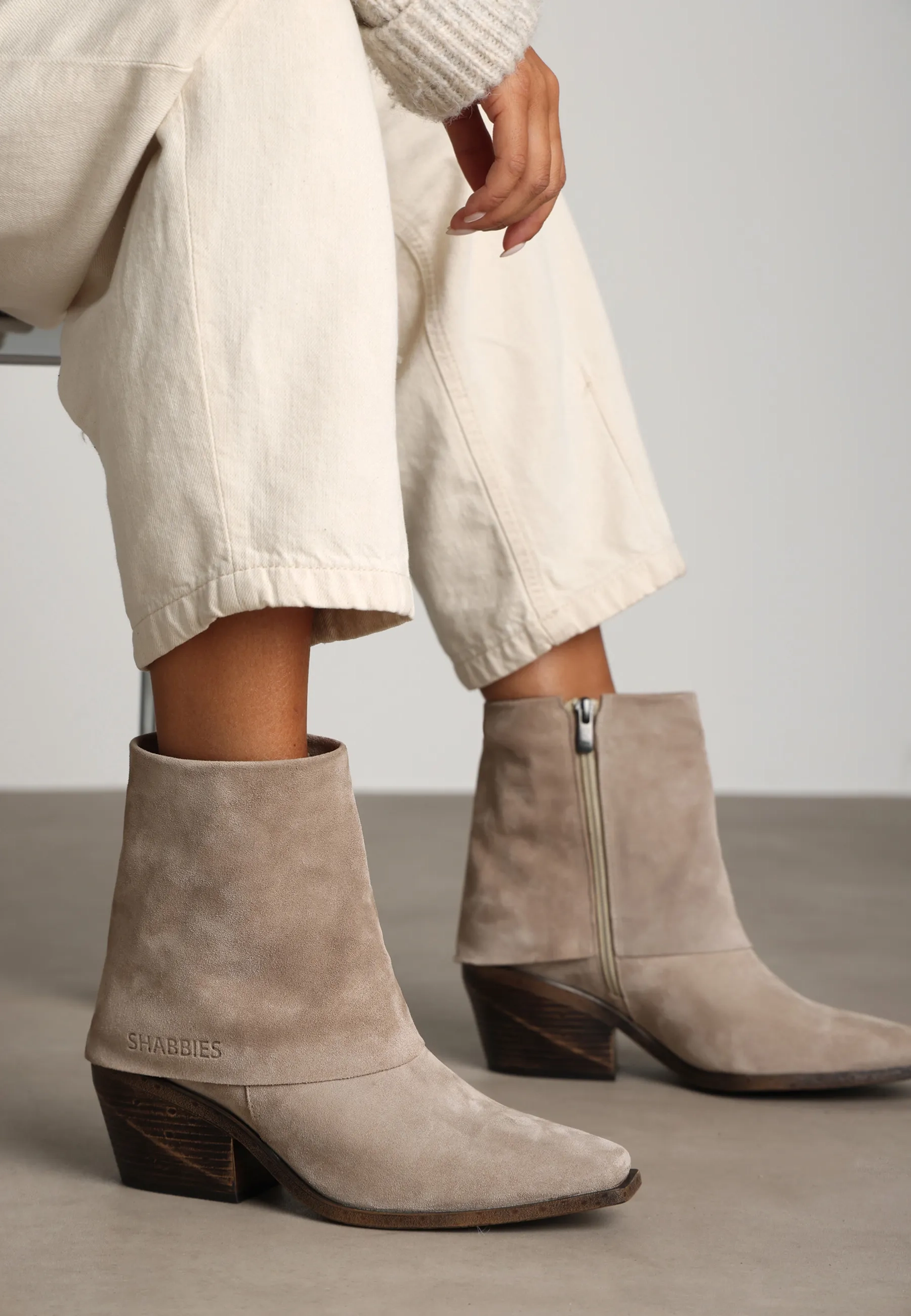 Jaira Double enkellaars Suède Taupe