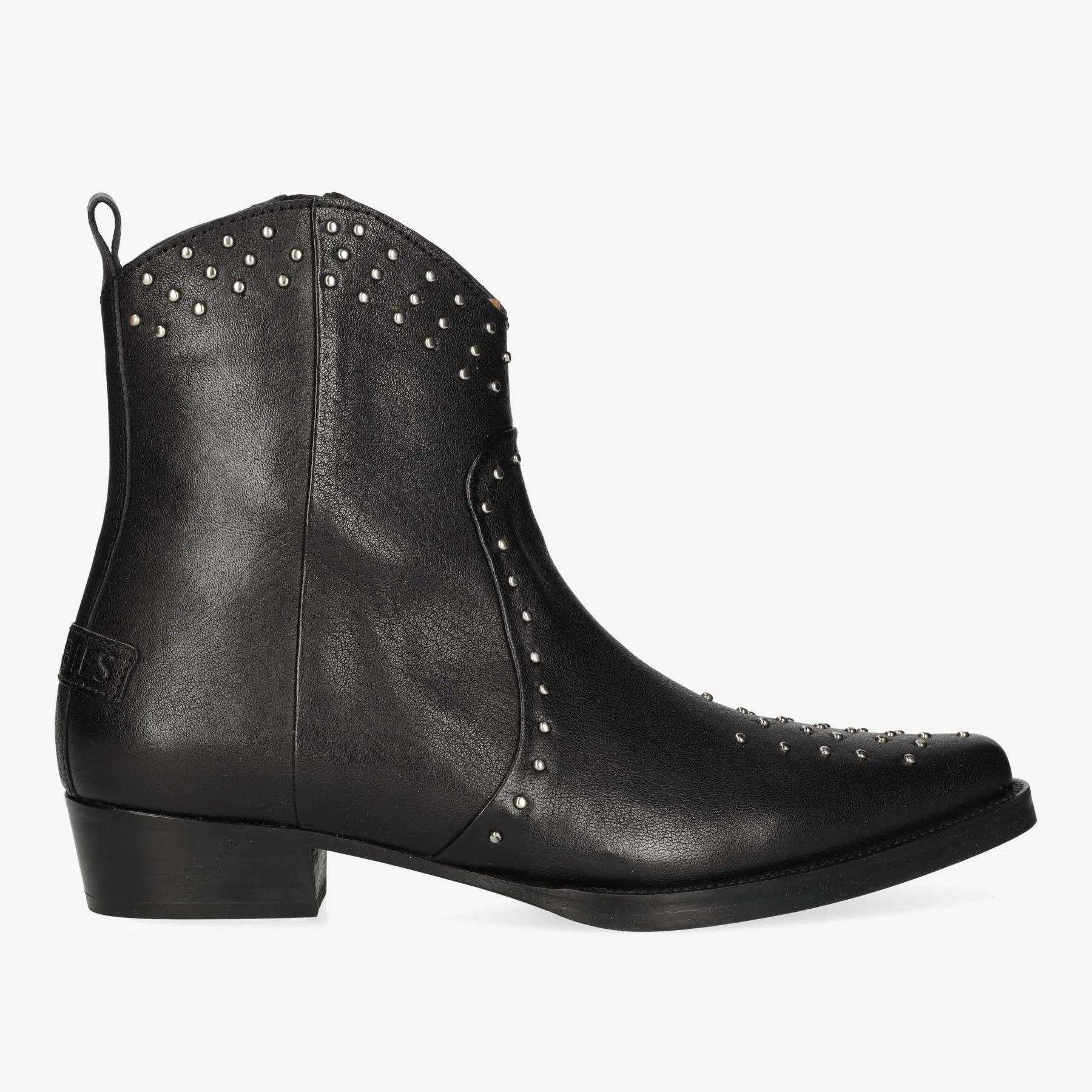 Janina Ankie Studs enkellaars Leer Zwart