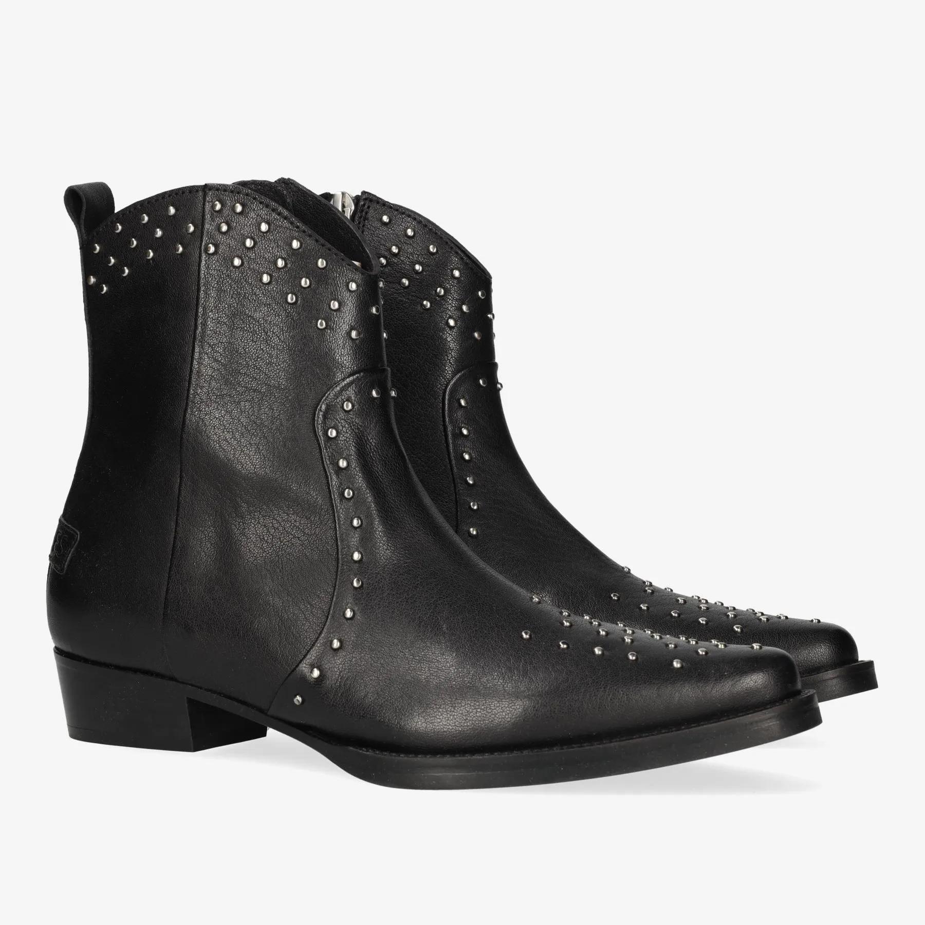 Janina Ankie Studs enkellaars Leer Zwart