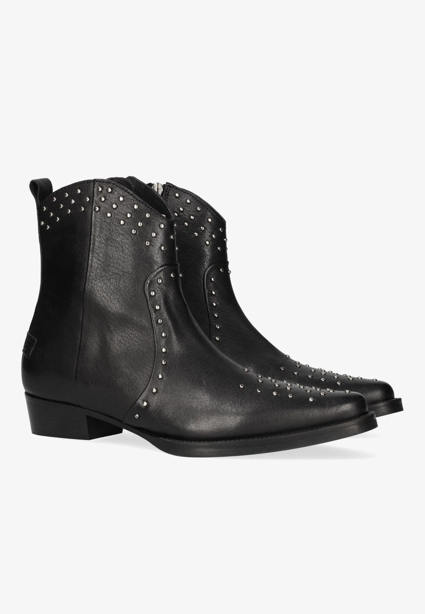 Janina Ankie Studs enkellaars Leer Zwart
