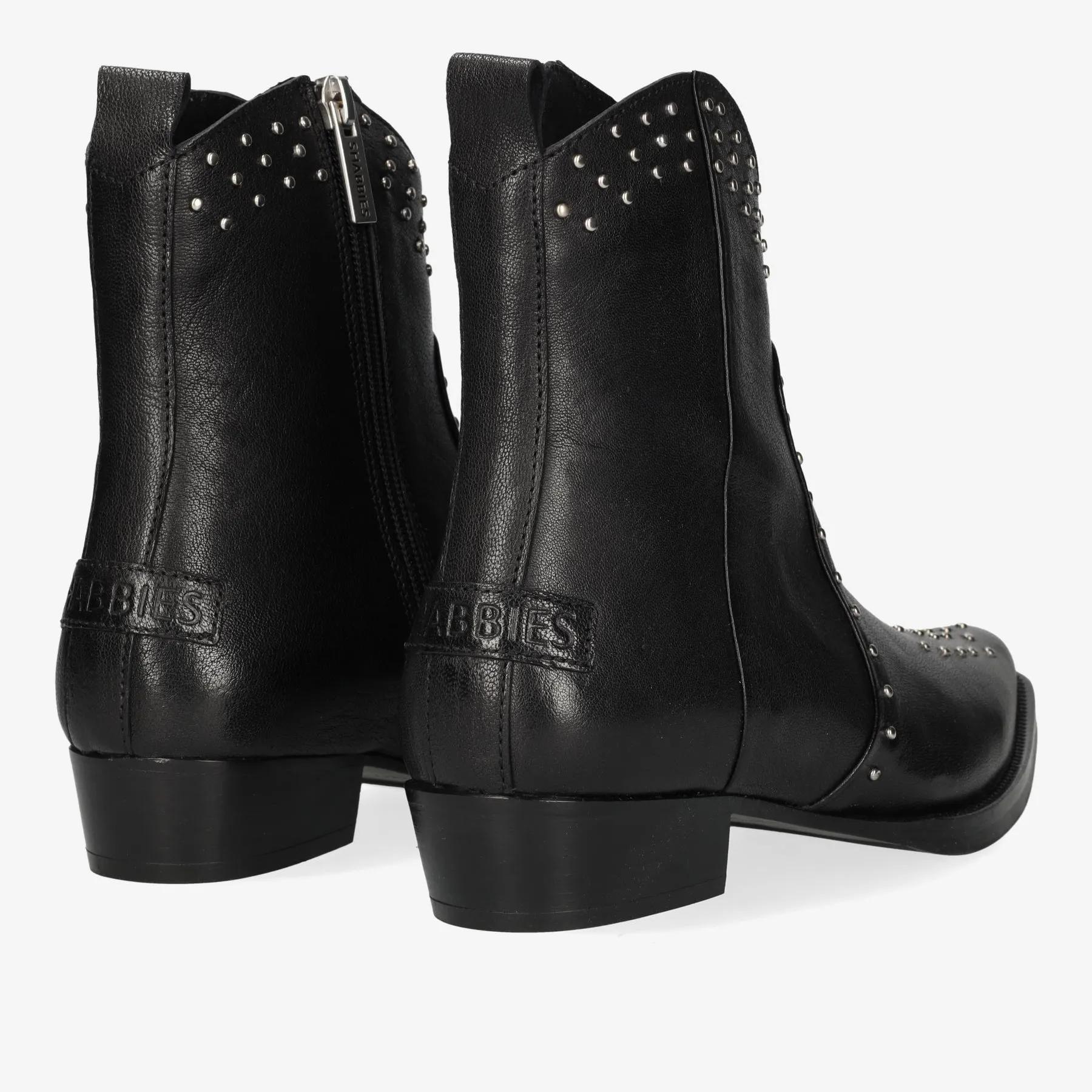 Janina Ankie Studs enkellaars Leer Zwart