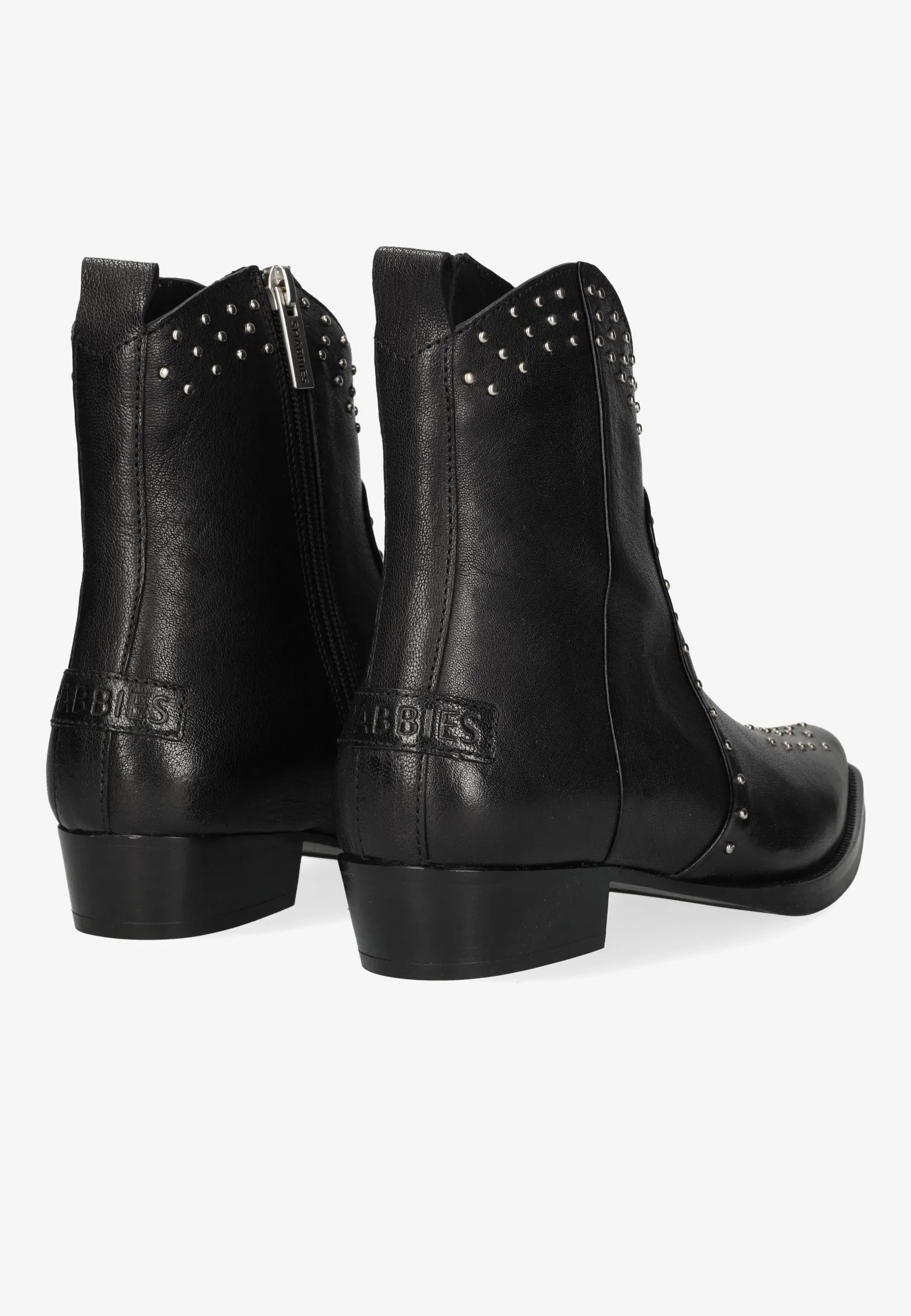 Janina Ankie Studs enkellaars Leer Zwart