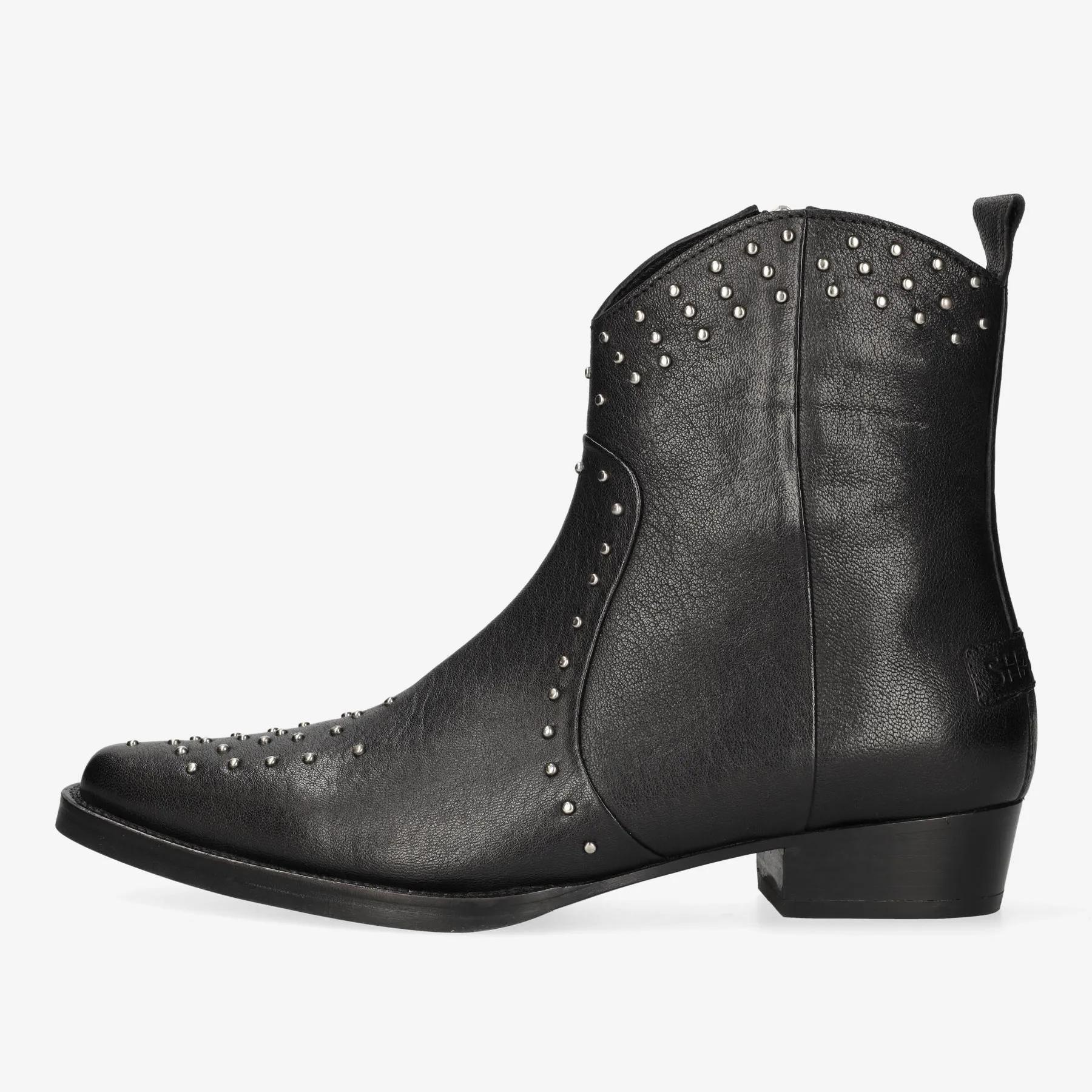 Janina Ankie Studs enkellaars Leer Zwart