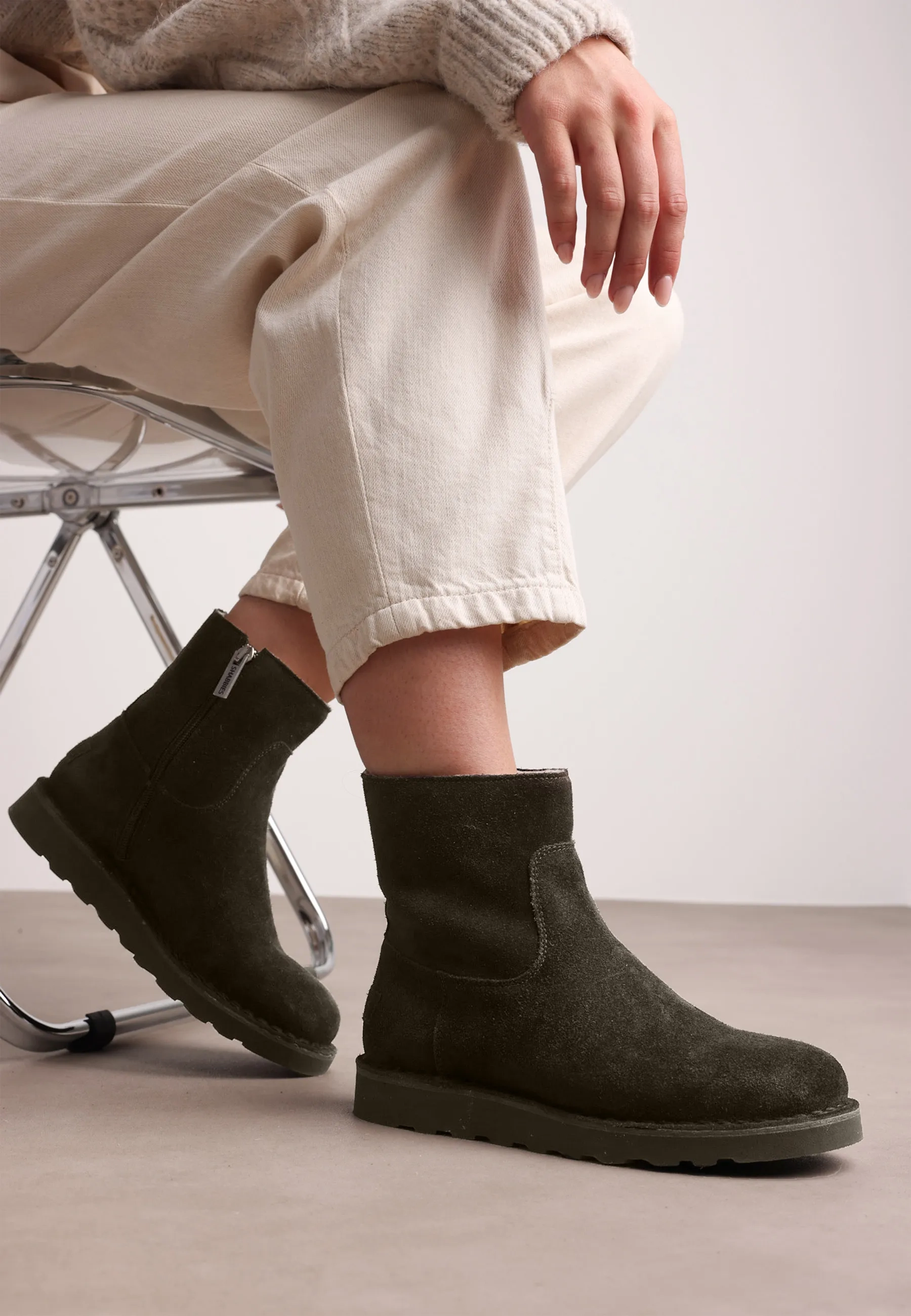 Palissa Mia Zip Suède Donkerbruin