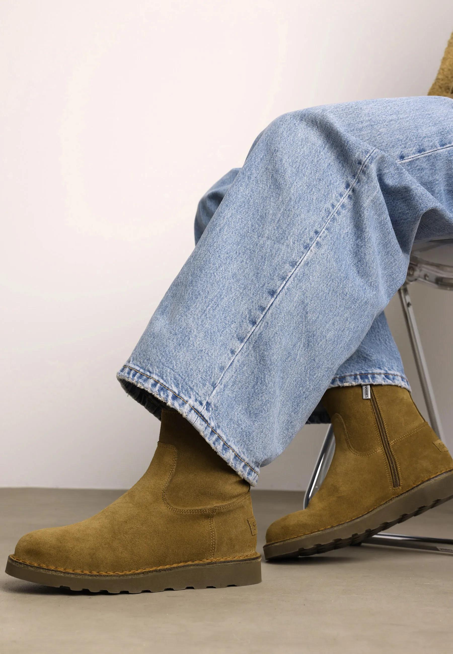 Palissa Mia Zip Veloursleder Tabak