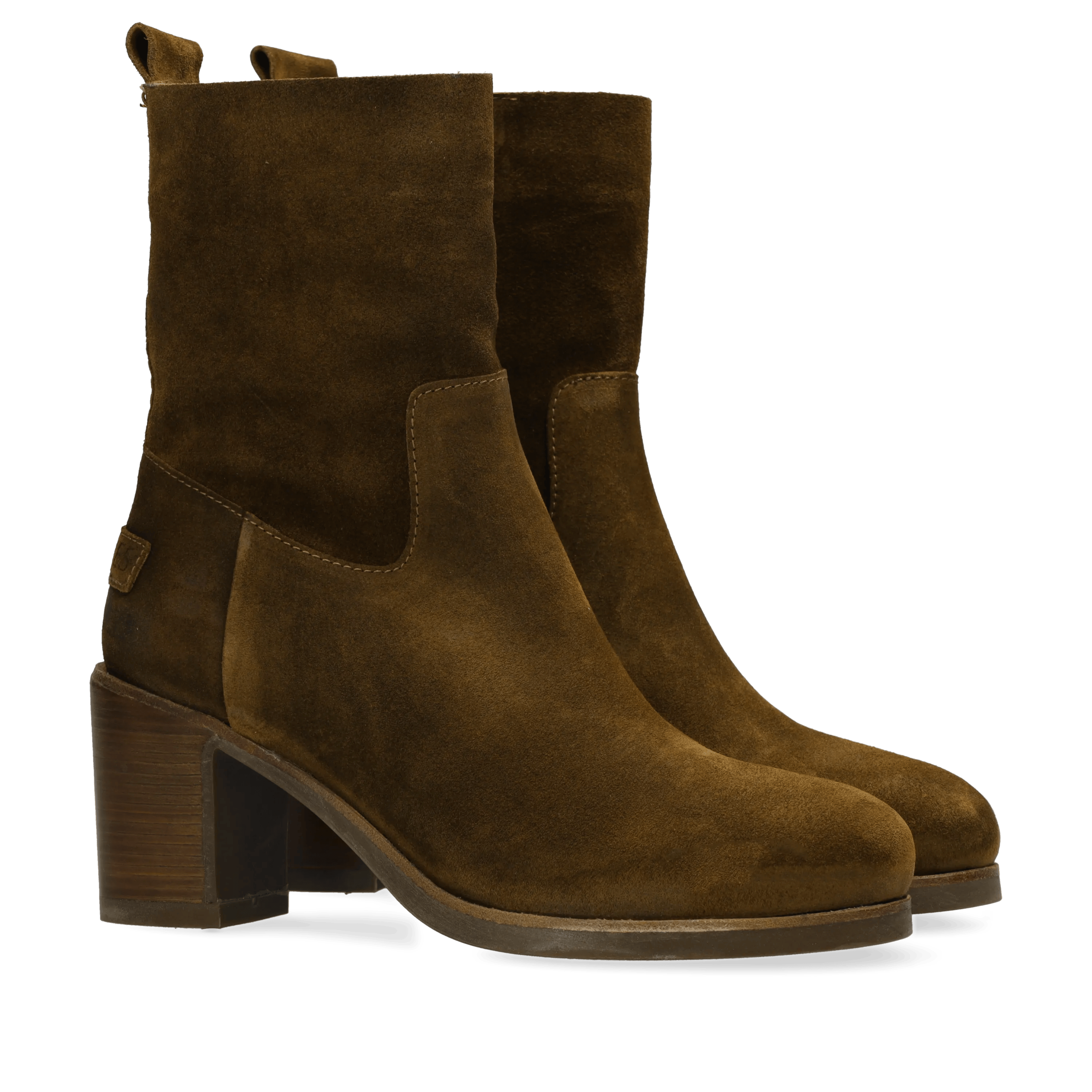 Mid enkellaars Suède Warm bruin