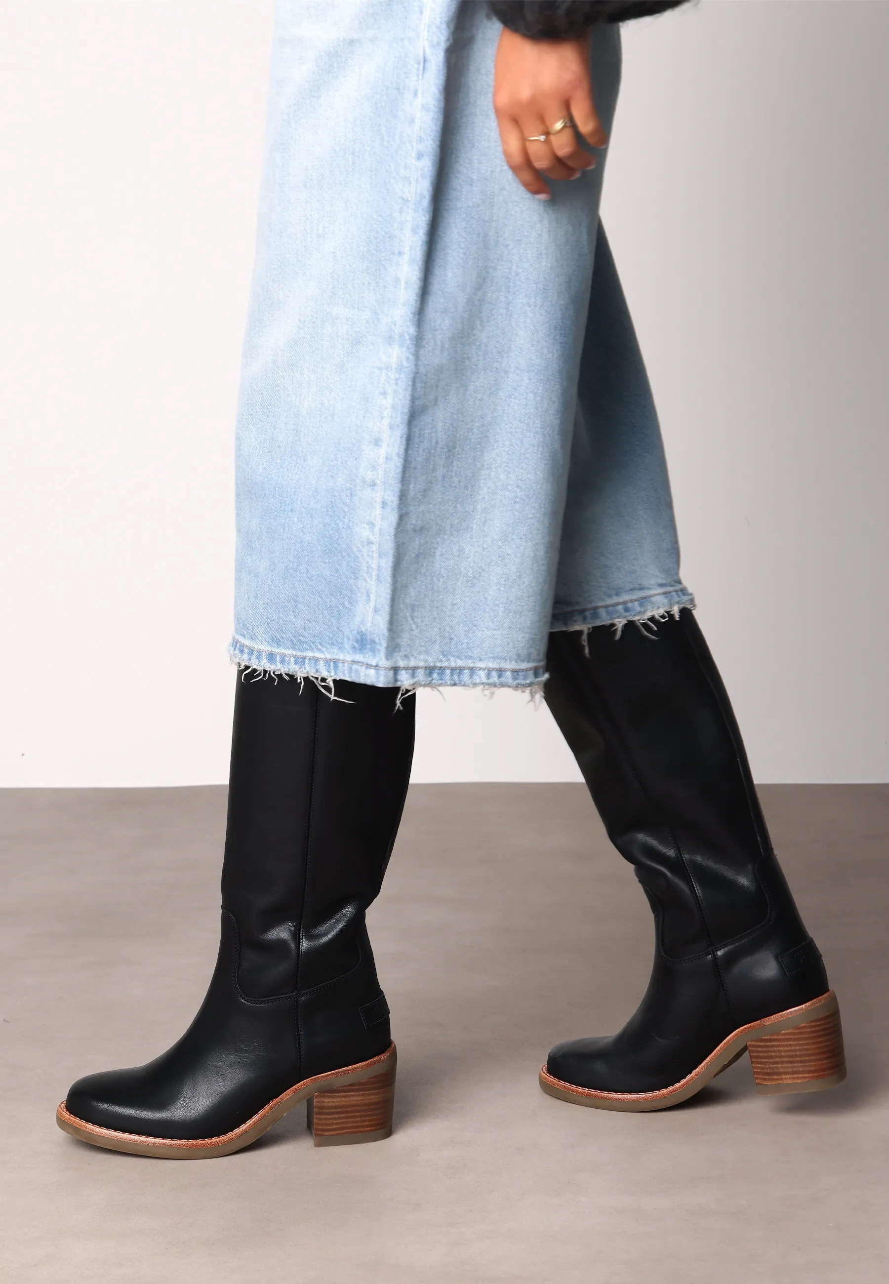 Puk Tuba boot Leer Zwart