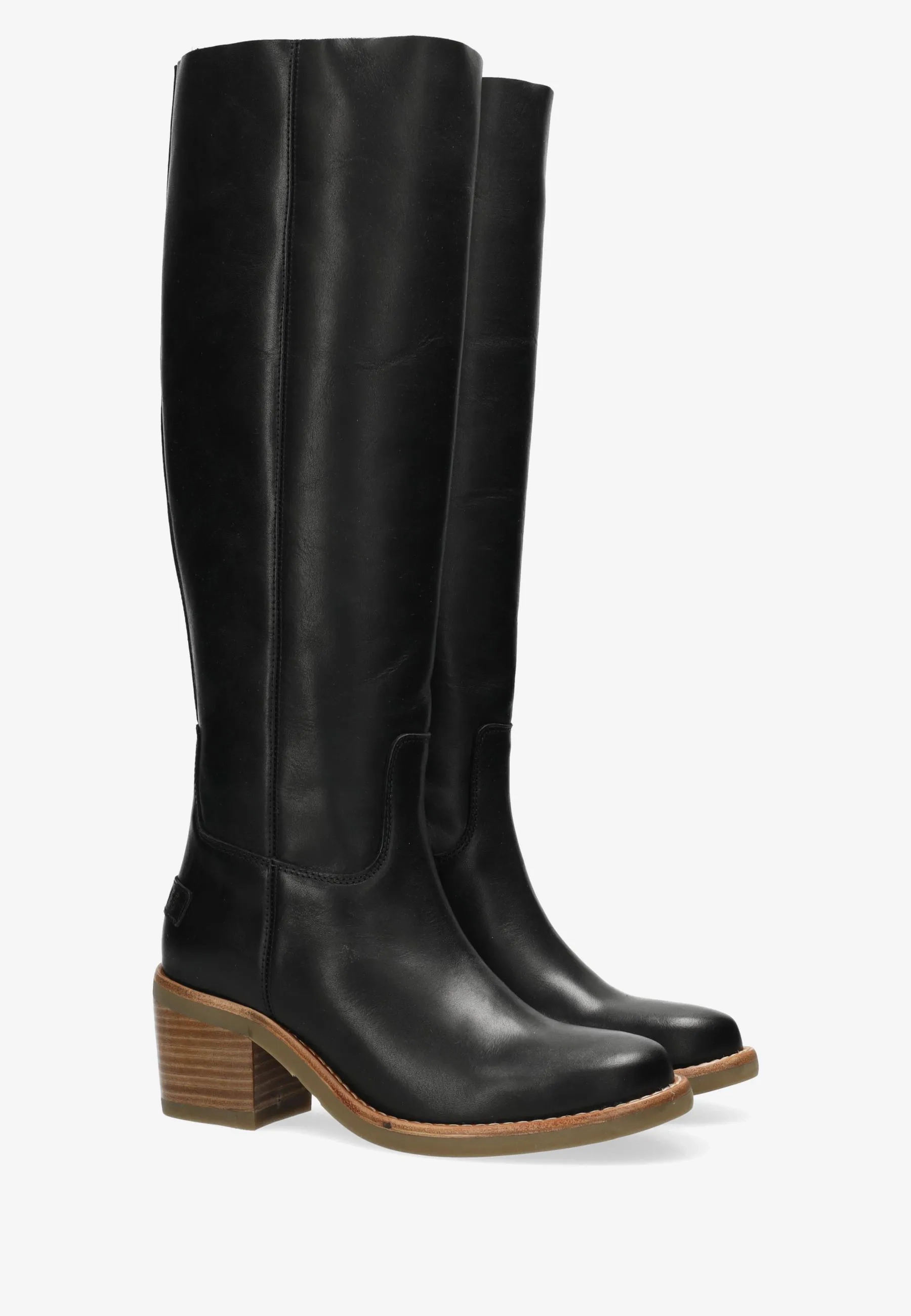 Puk Tuba boot Leer Zwart