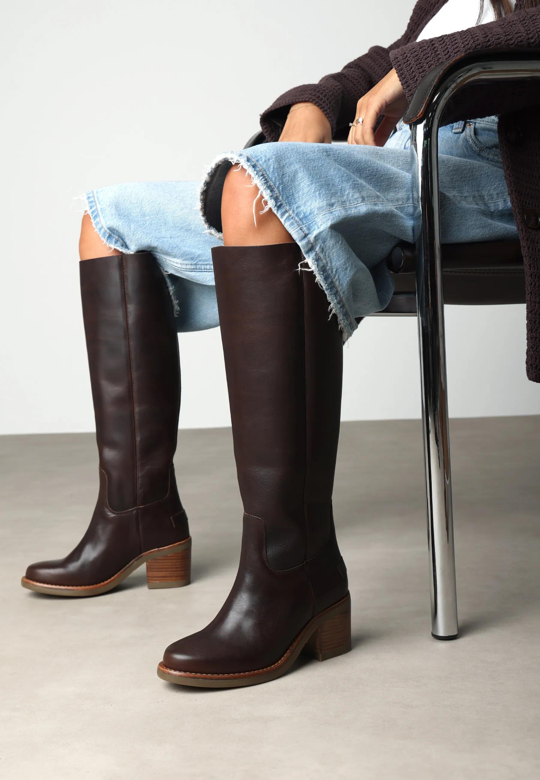 Puk Tuba boot Leer Bruin