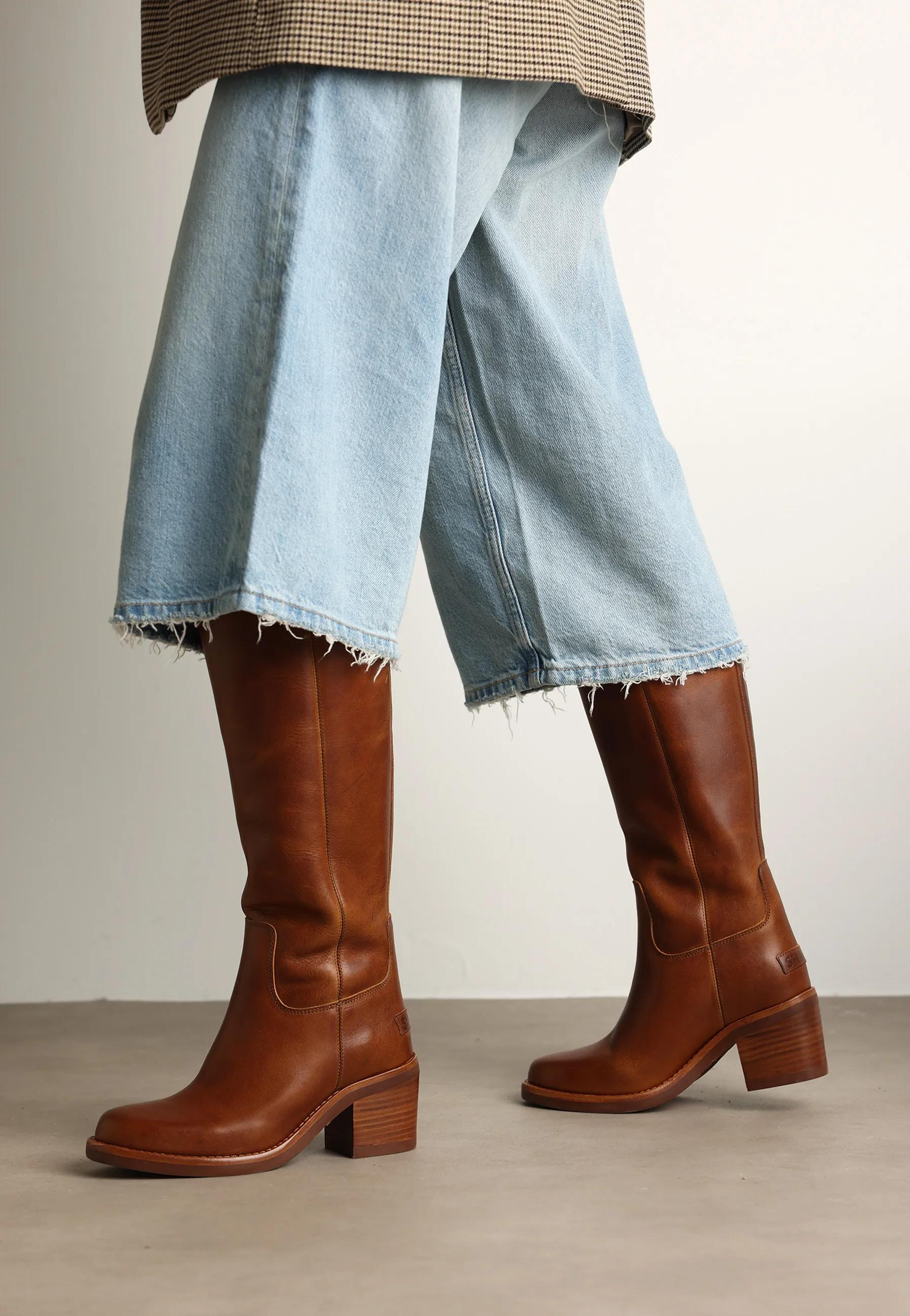 Puk Tuba boot Leer Cognac