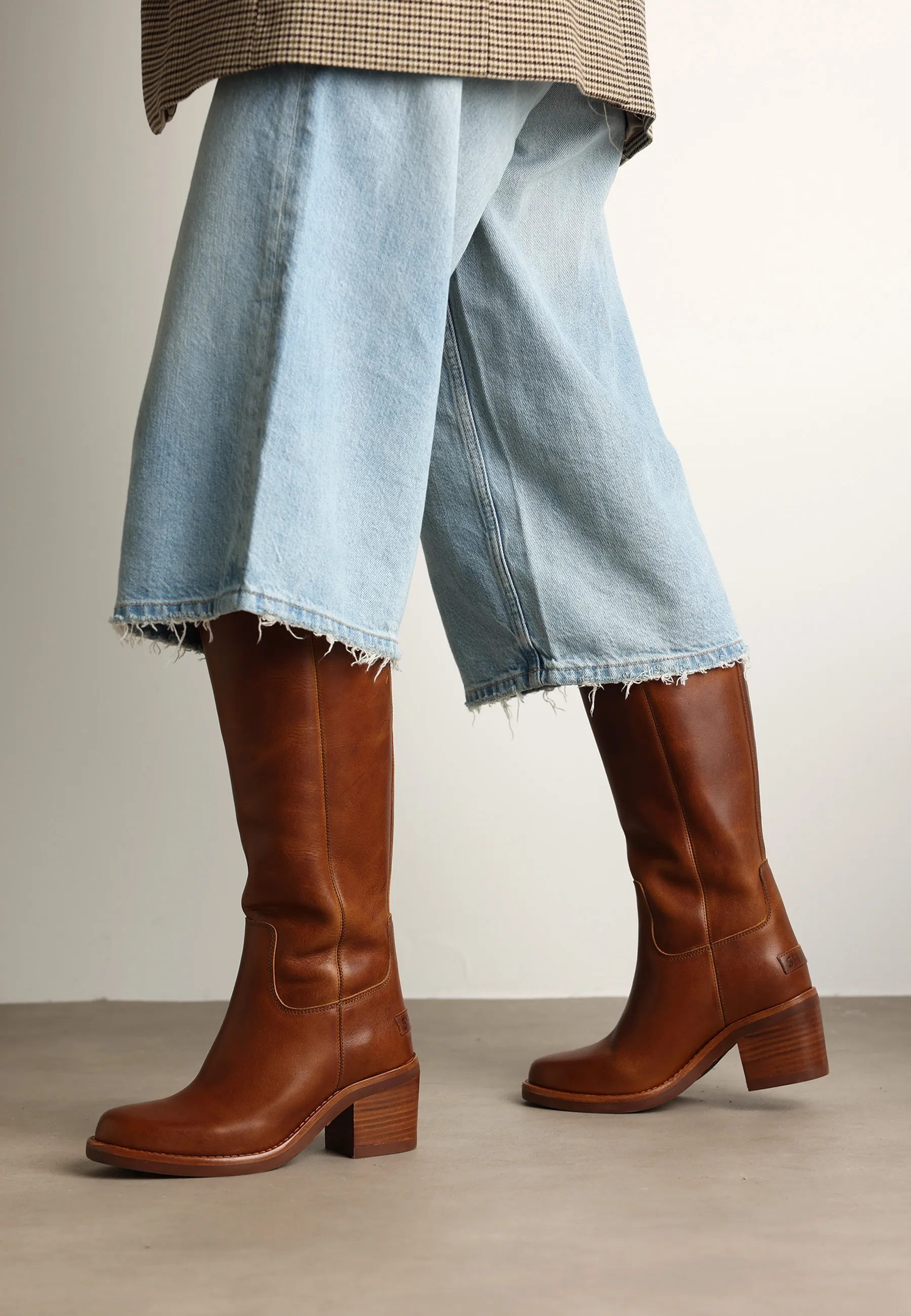 Puk Tuba boot Leer Cognac