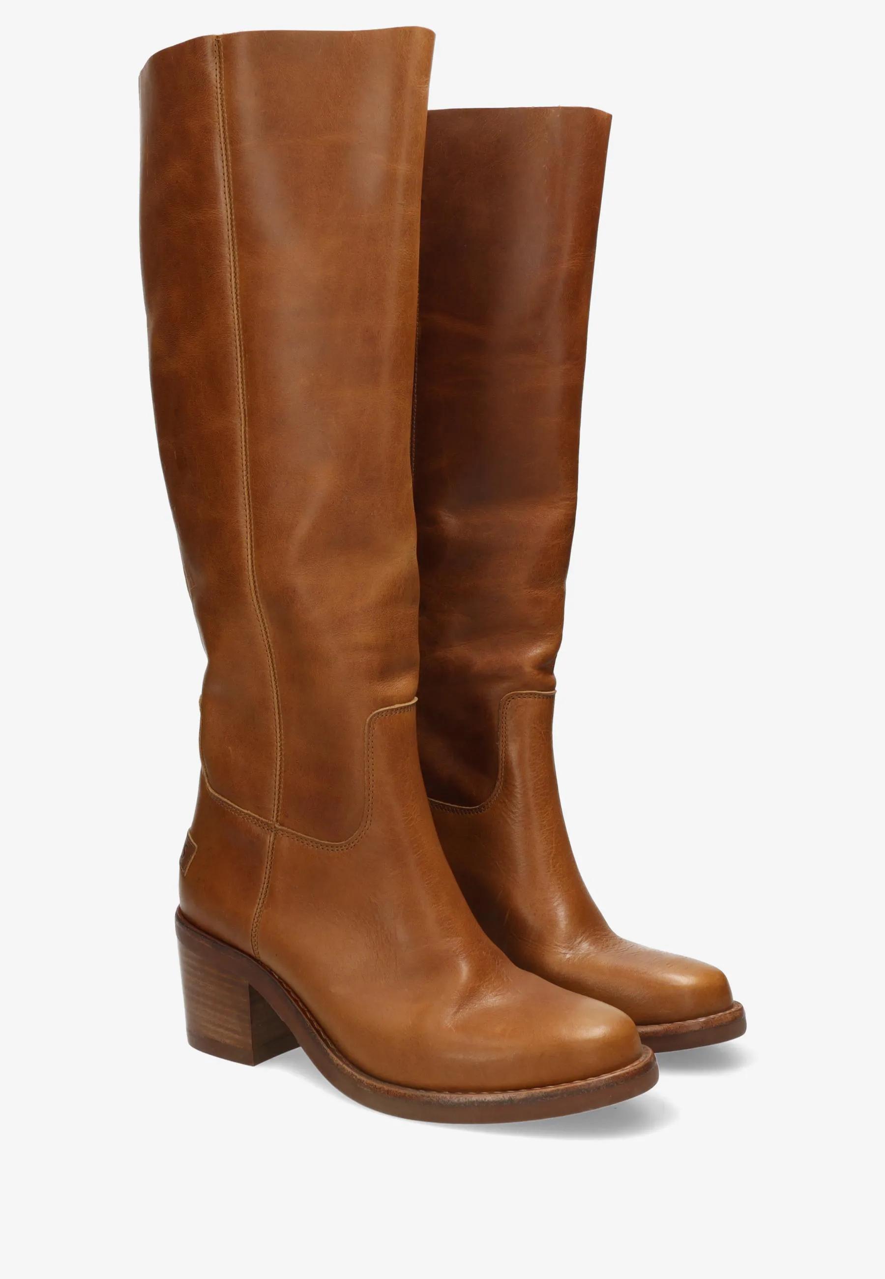 Puk Tuba boot Leer Cognac