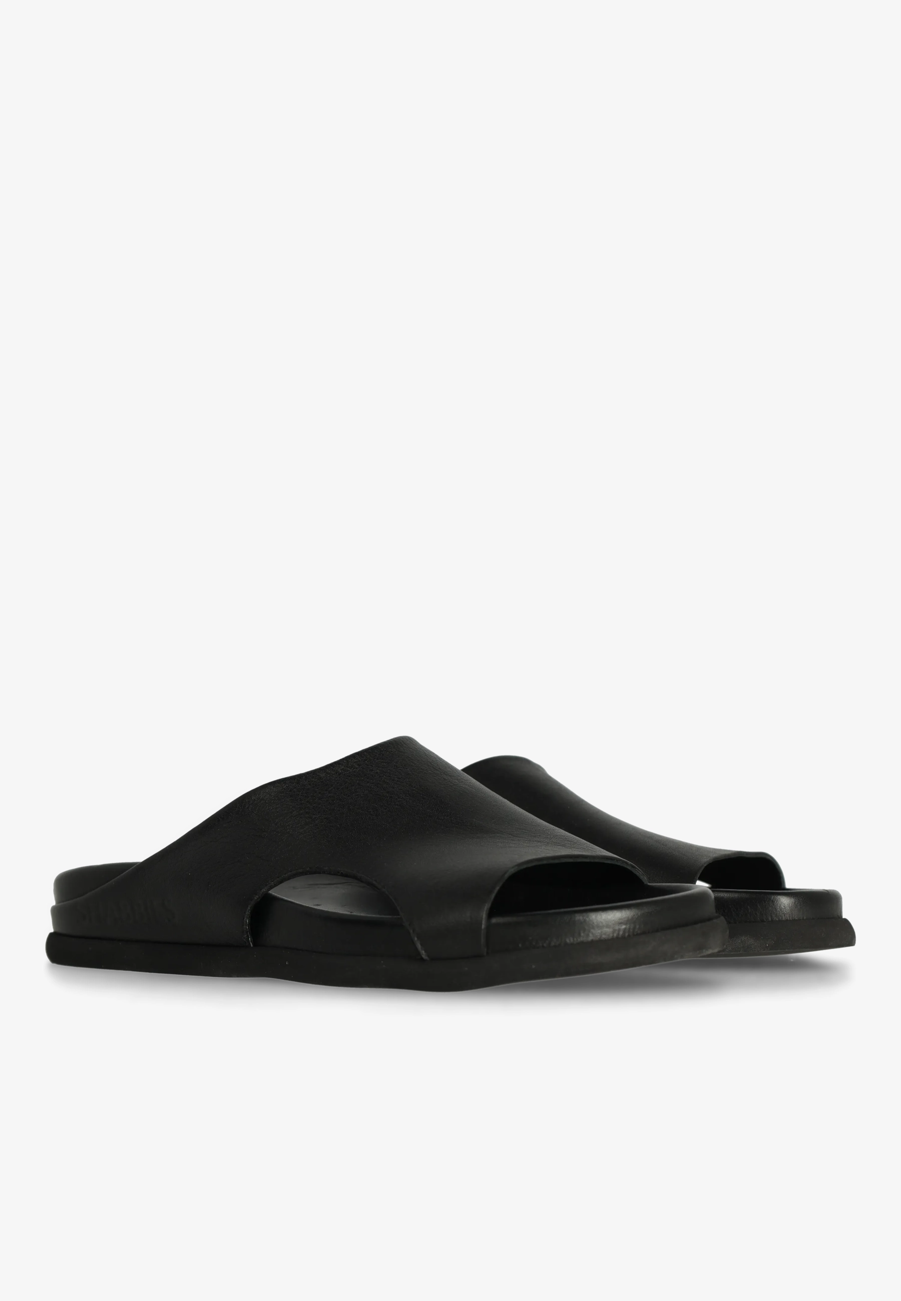 Inga Close slipper Leer Zwart