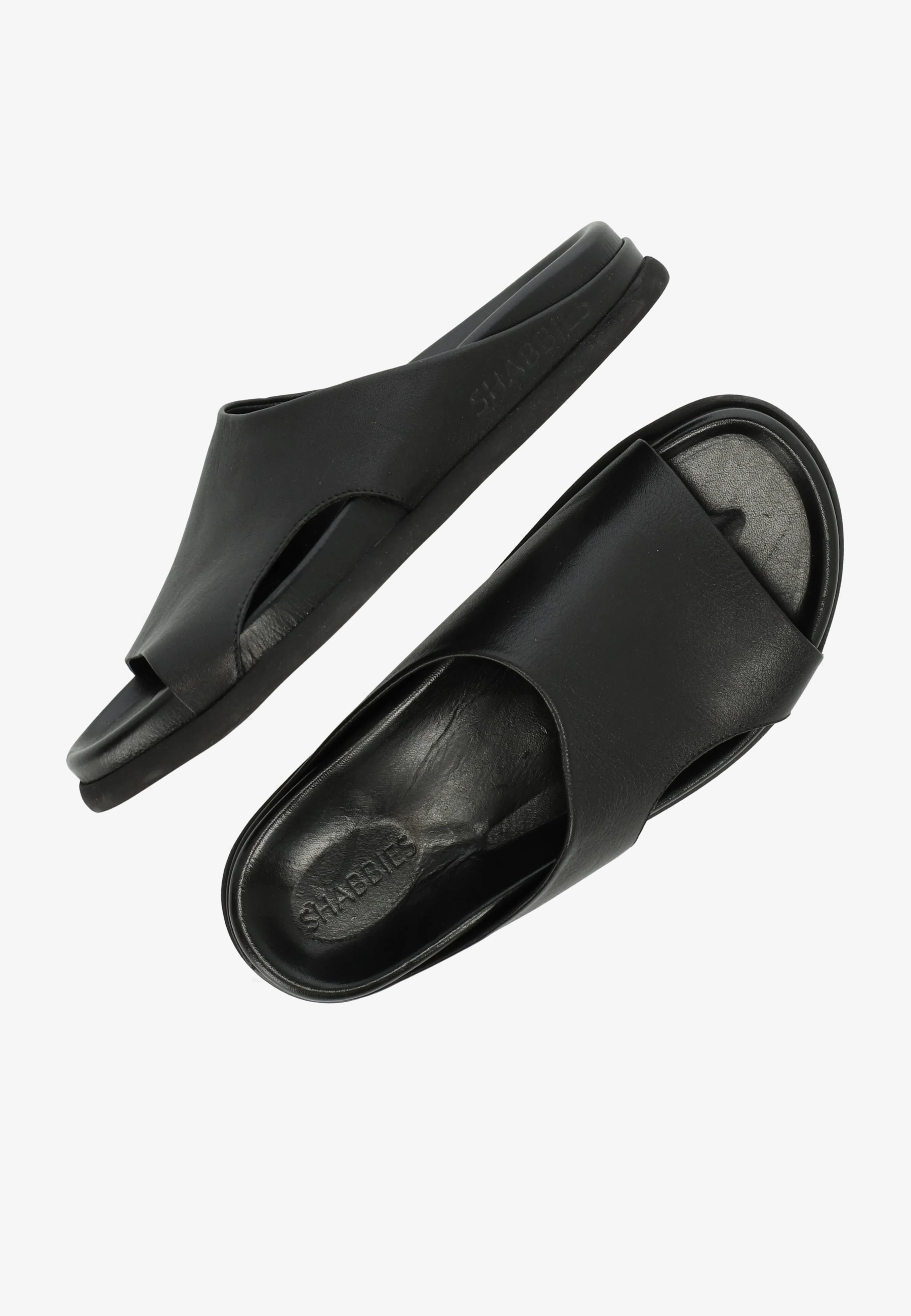 Inga Close slipper Leer Zwart