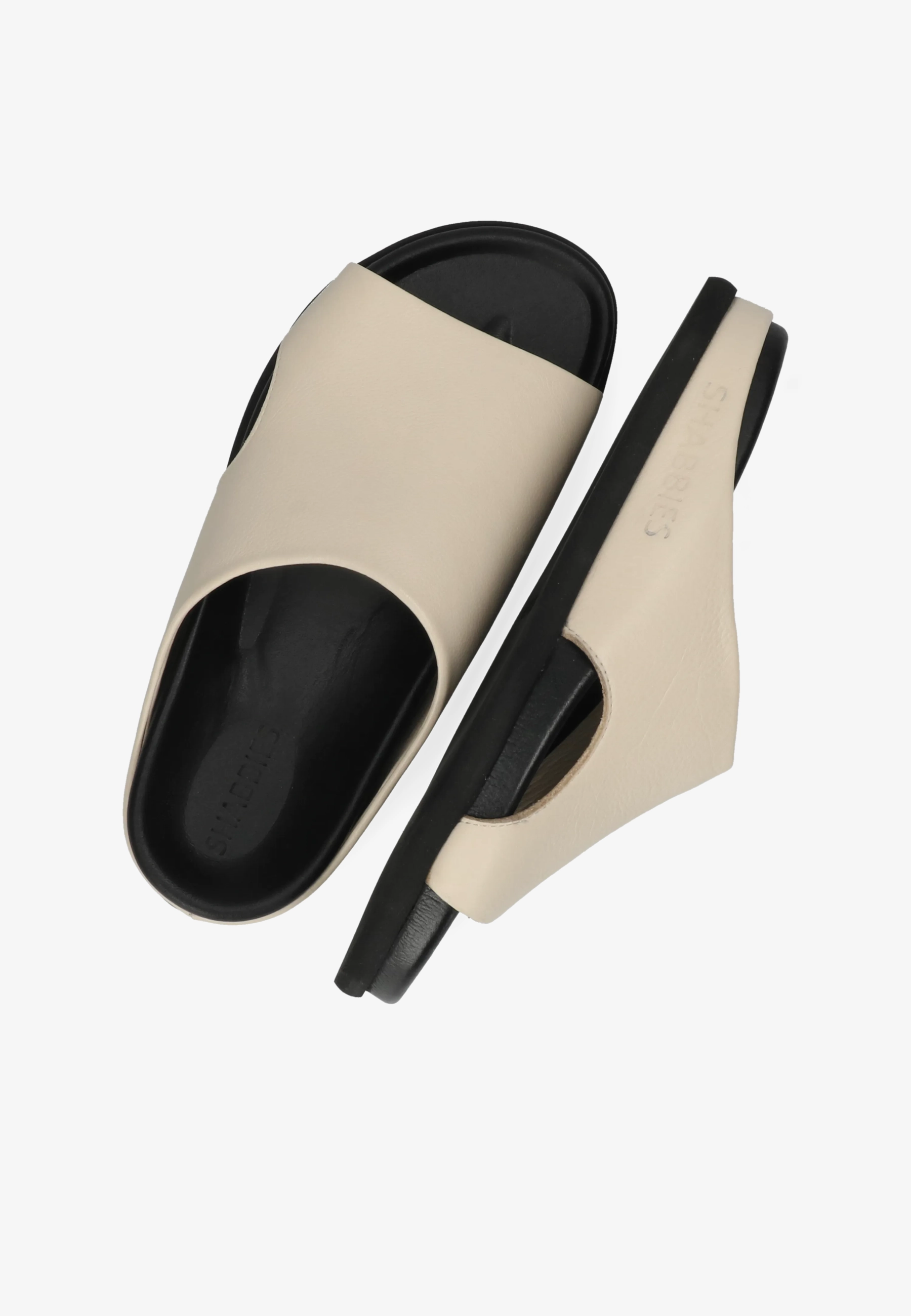 Inga Close slipper Leer Gebroken wit