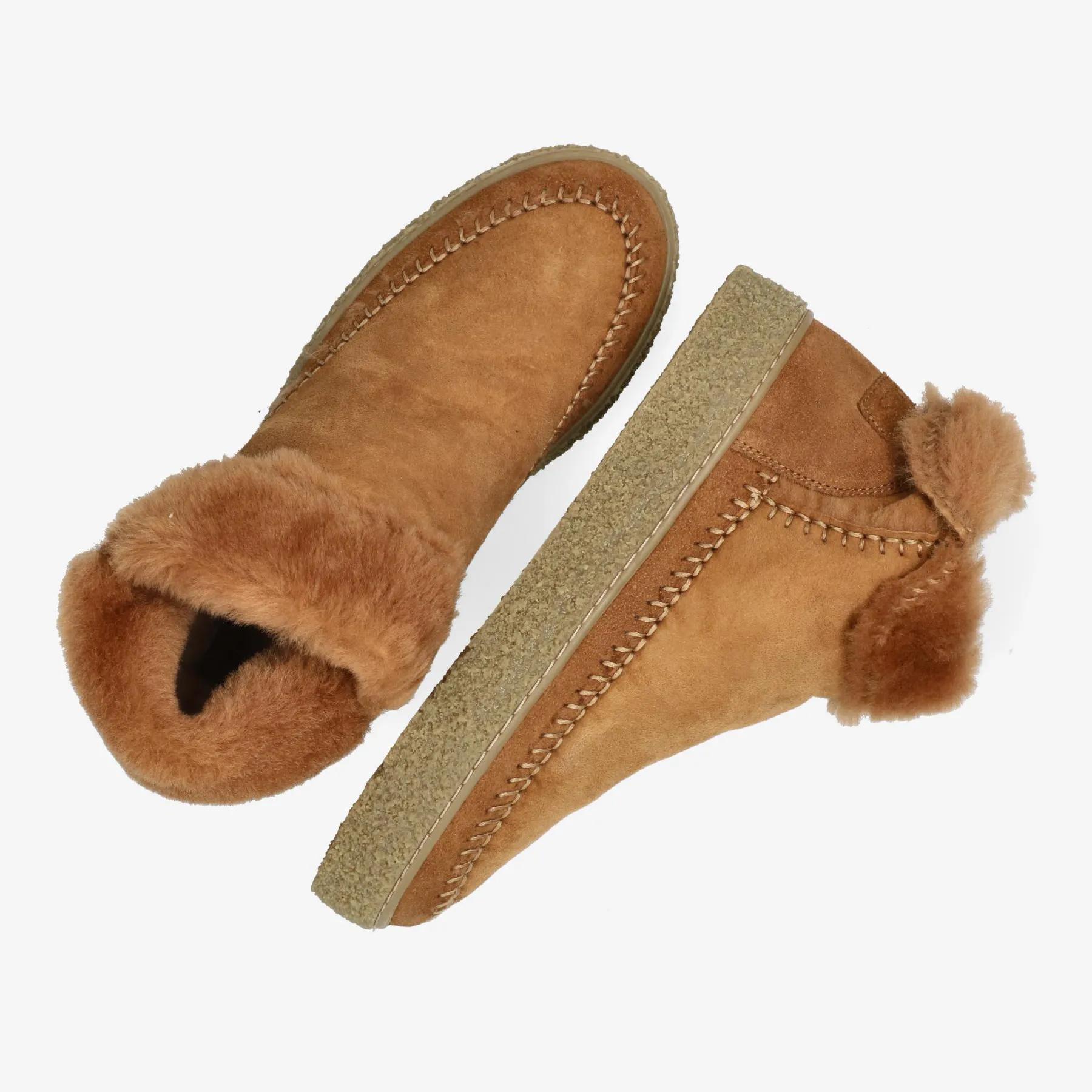 Shabbies Amsterdam Dames | Cognac enkellaarsjes