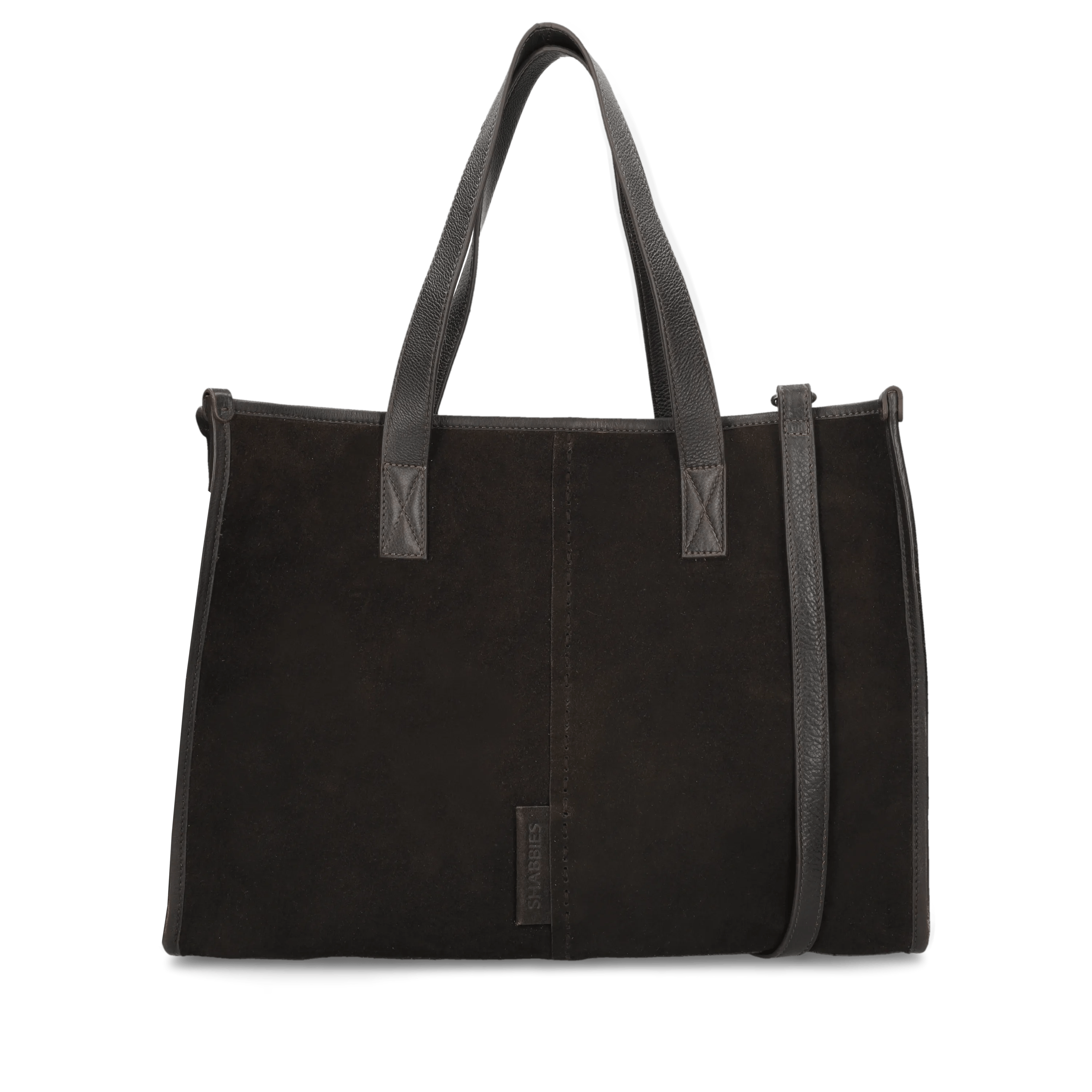 VERENA INTERLACE Handbag oiled suede Dark Brown