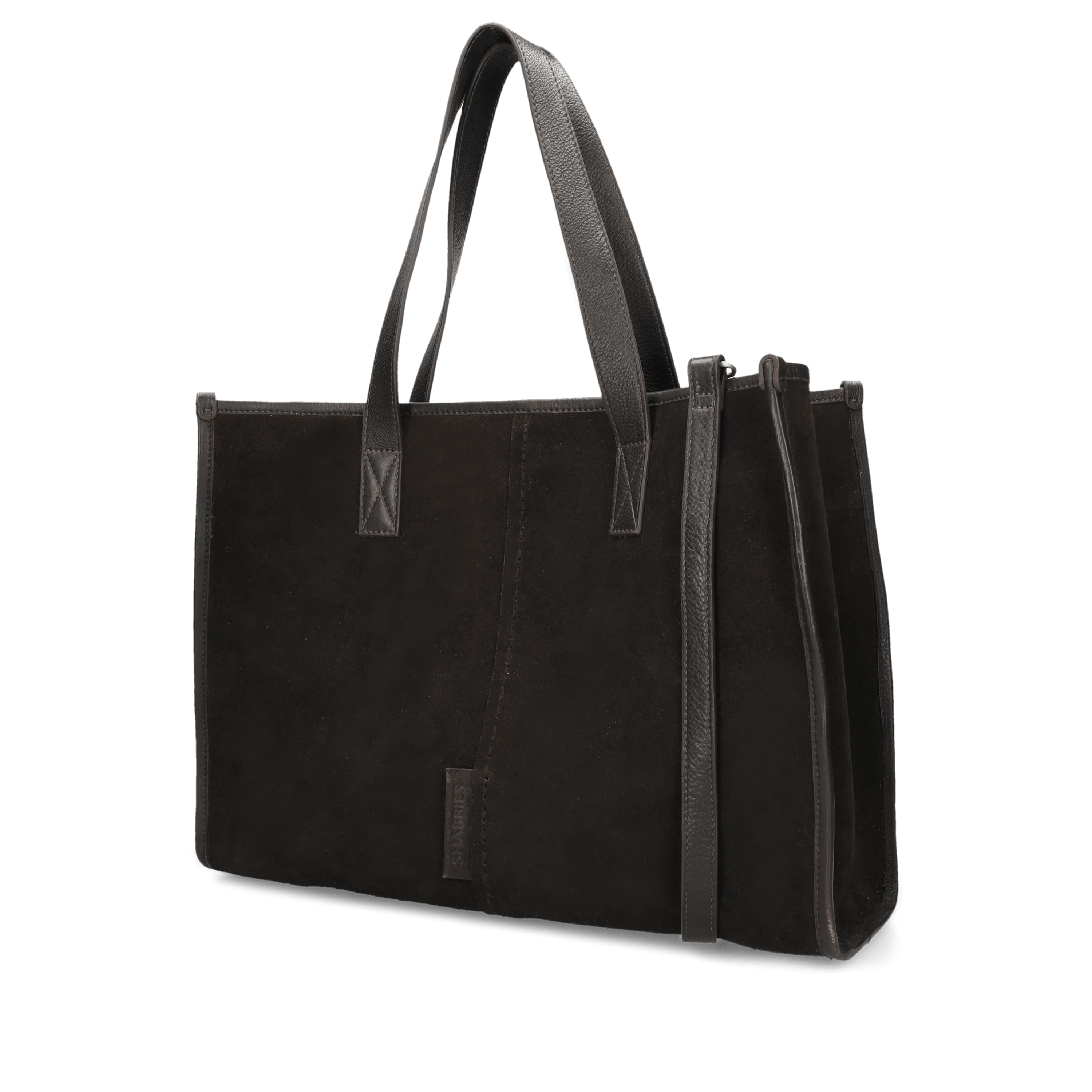 VERENA INTERLACE Handbag oiled suede Dark Brown