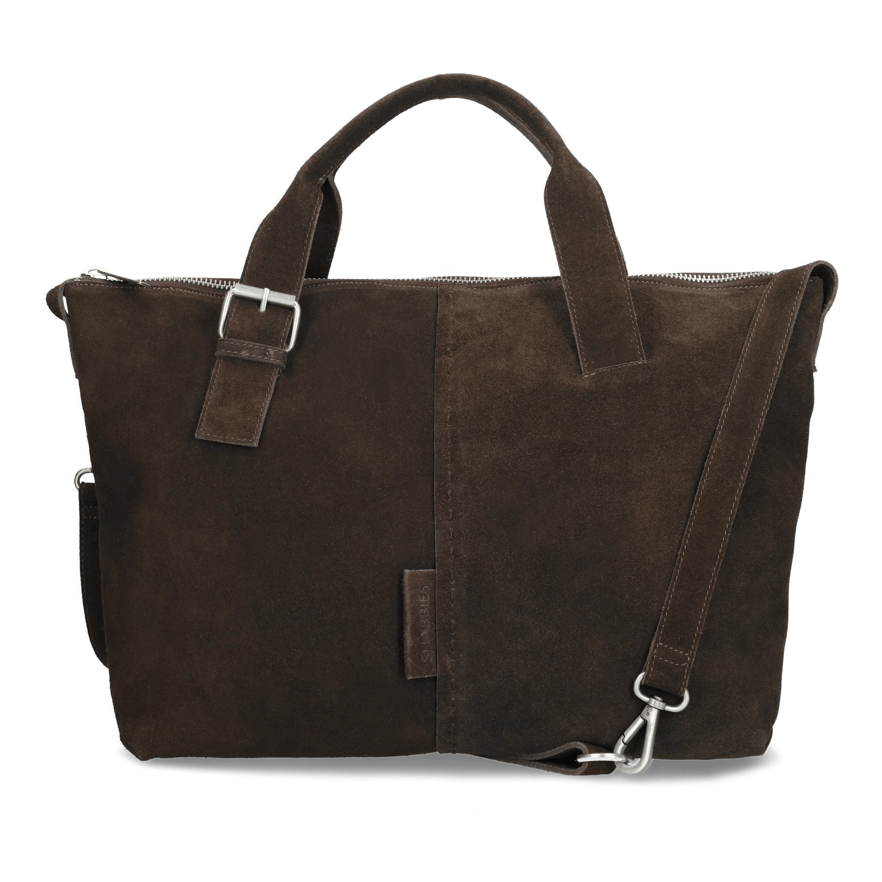 ESSIE STITCHED LAPTOPBAG oiled suede Dark Brown