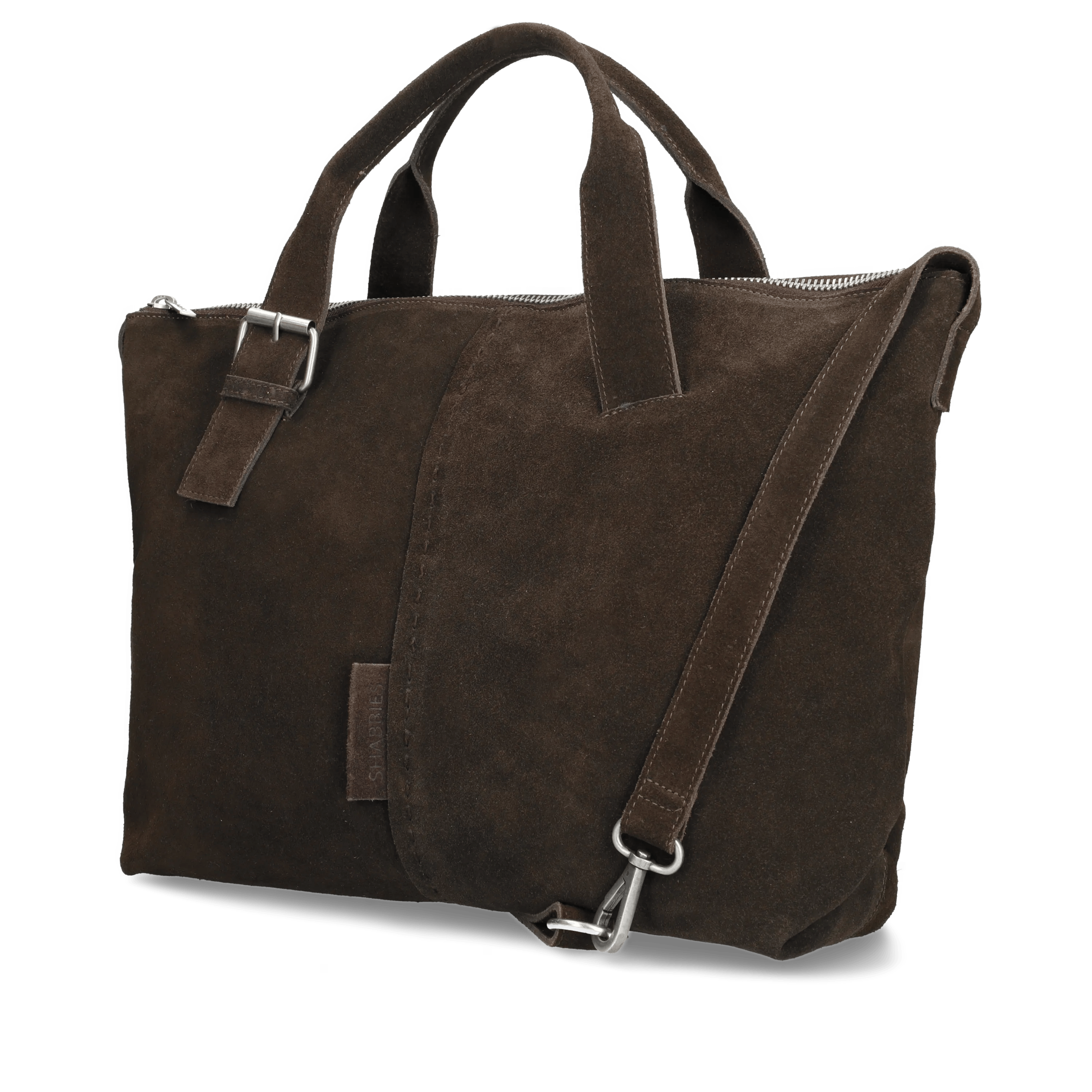 ESSIE STITCHED LAPTOPBAG oiled suede Dark Brown